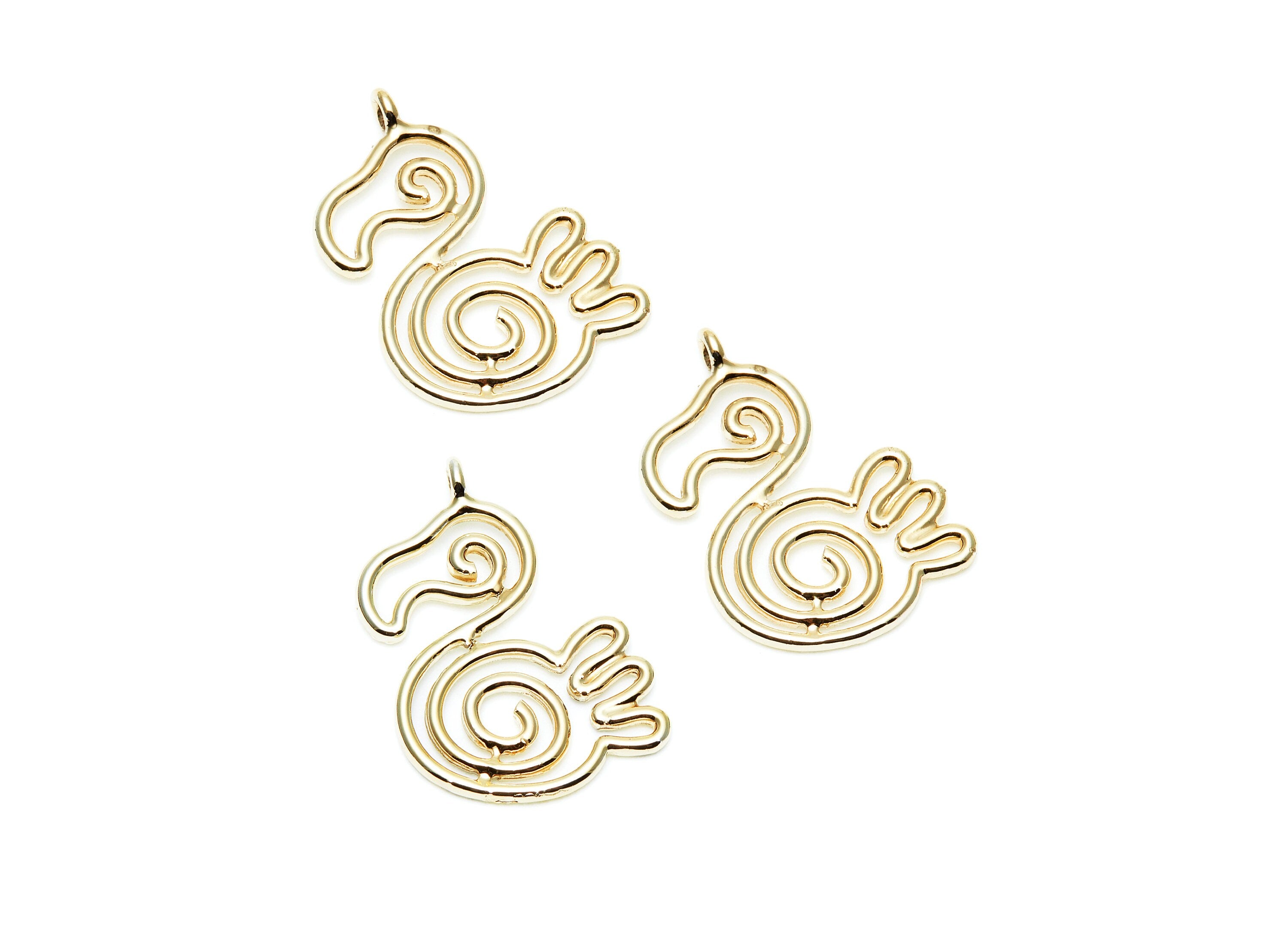 Duck Shaped Charms- Zinc Alloy Earring Finding - Gold Tone - Alloy Pendant for Necklace - Jewelry Supplies - 31.5x21.5x1.9mm - ZZ1275G - DOMEDBAZAAR