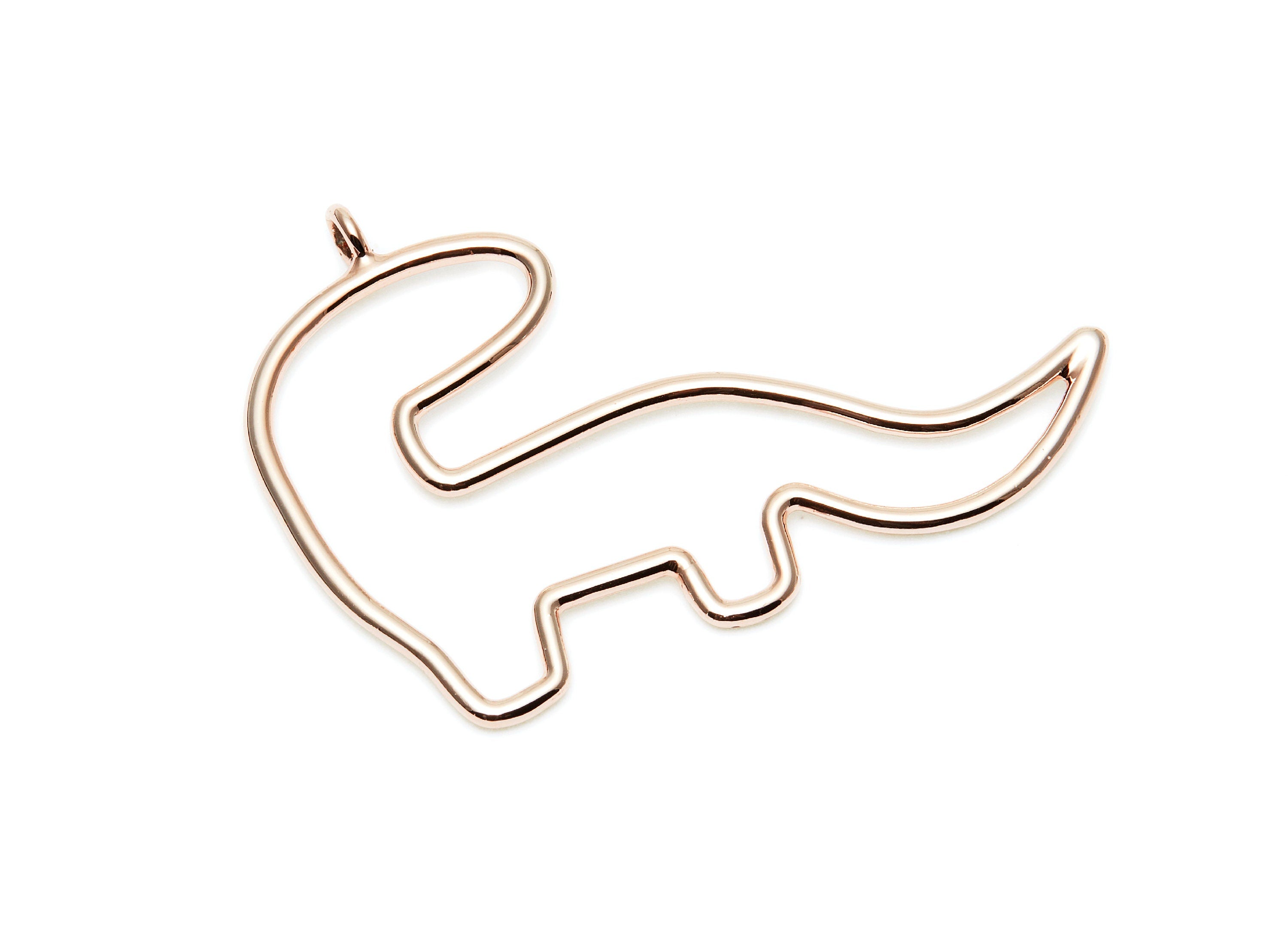 Big Dinosaur Shaped Charms- Zinc Alloy Earring Finding - Rose Tone - Alloy Pendant for Necklace - 52.33x36.9x1.9mm - ZZ1280R - DOMEDBAZAAR