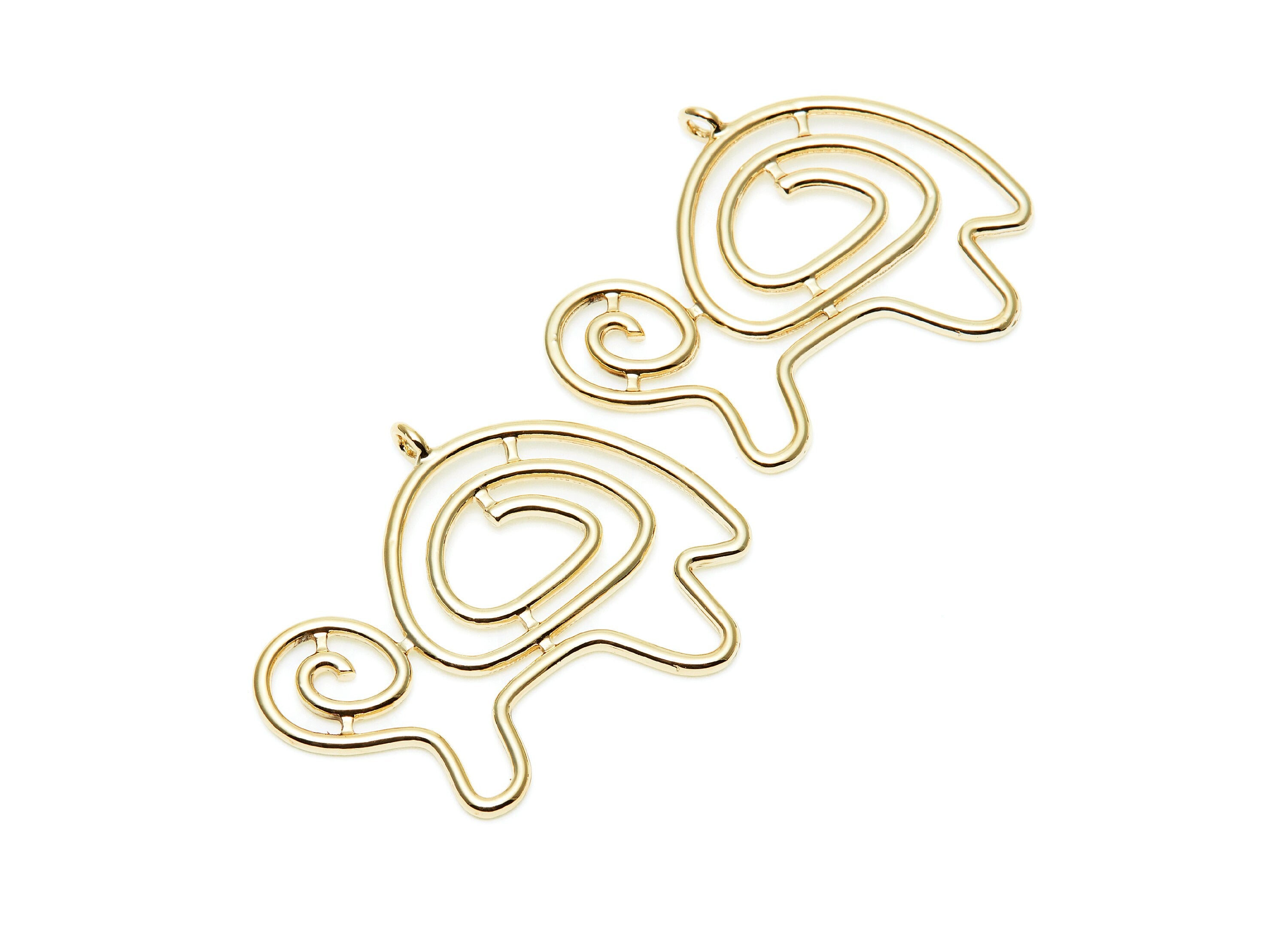 Big Turtle Shaped Charms- Zinc Alloy Earring Finding - Gold Tone - Alloy Pendant for Necklace - Jewelry Supply - 46.1x35.48x2.34mm - ZZ1272G - DOMEDBAZAAR