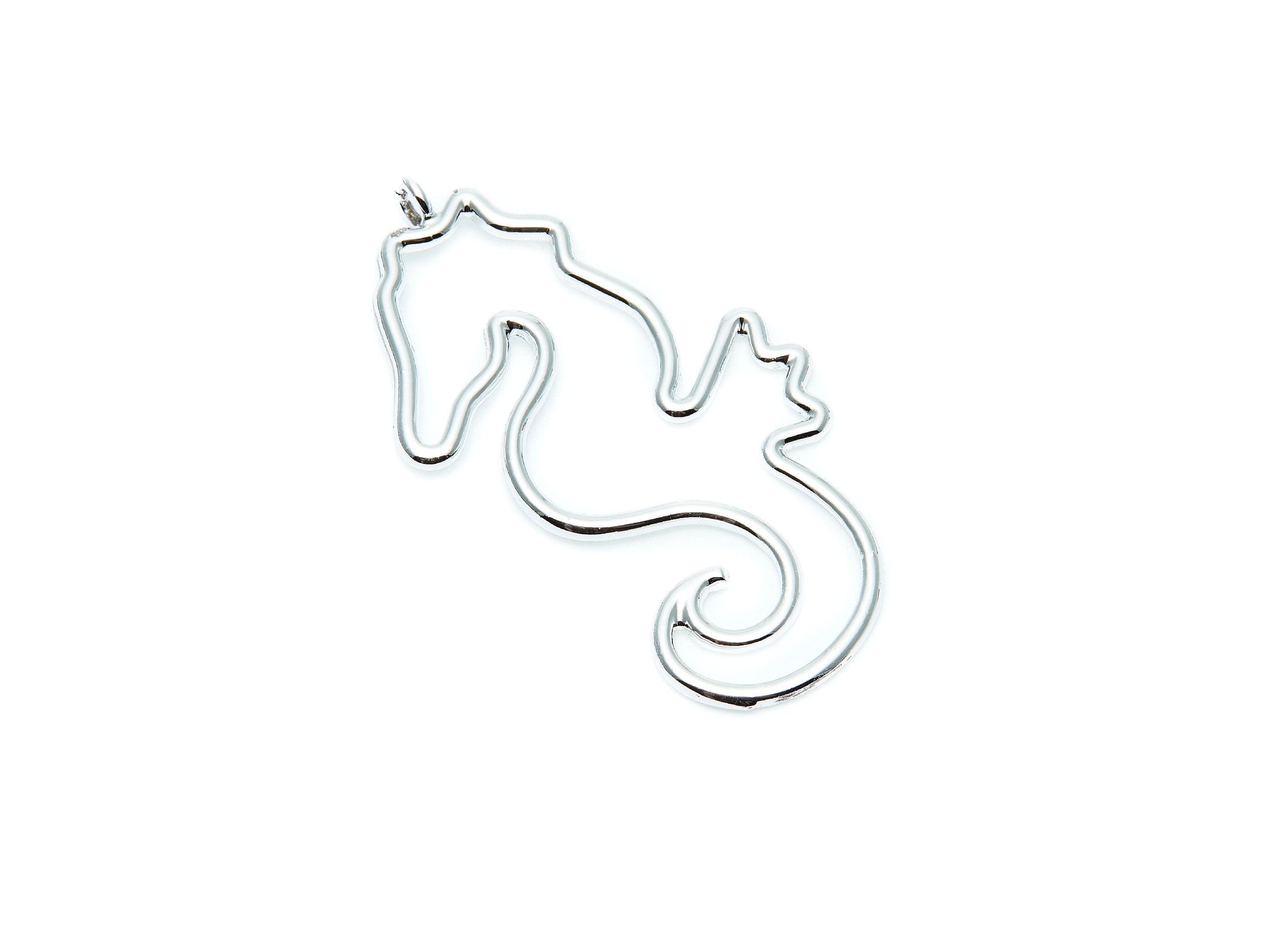 Big SeaHorse Shaped Charms- Zinc Alloy Earring Finding - Nickel / SilverTone - Alloy Pendant for Necklace - 51.5x23.3x2.1mm - ZZ1276N - DOMEDBAZAAR