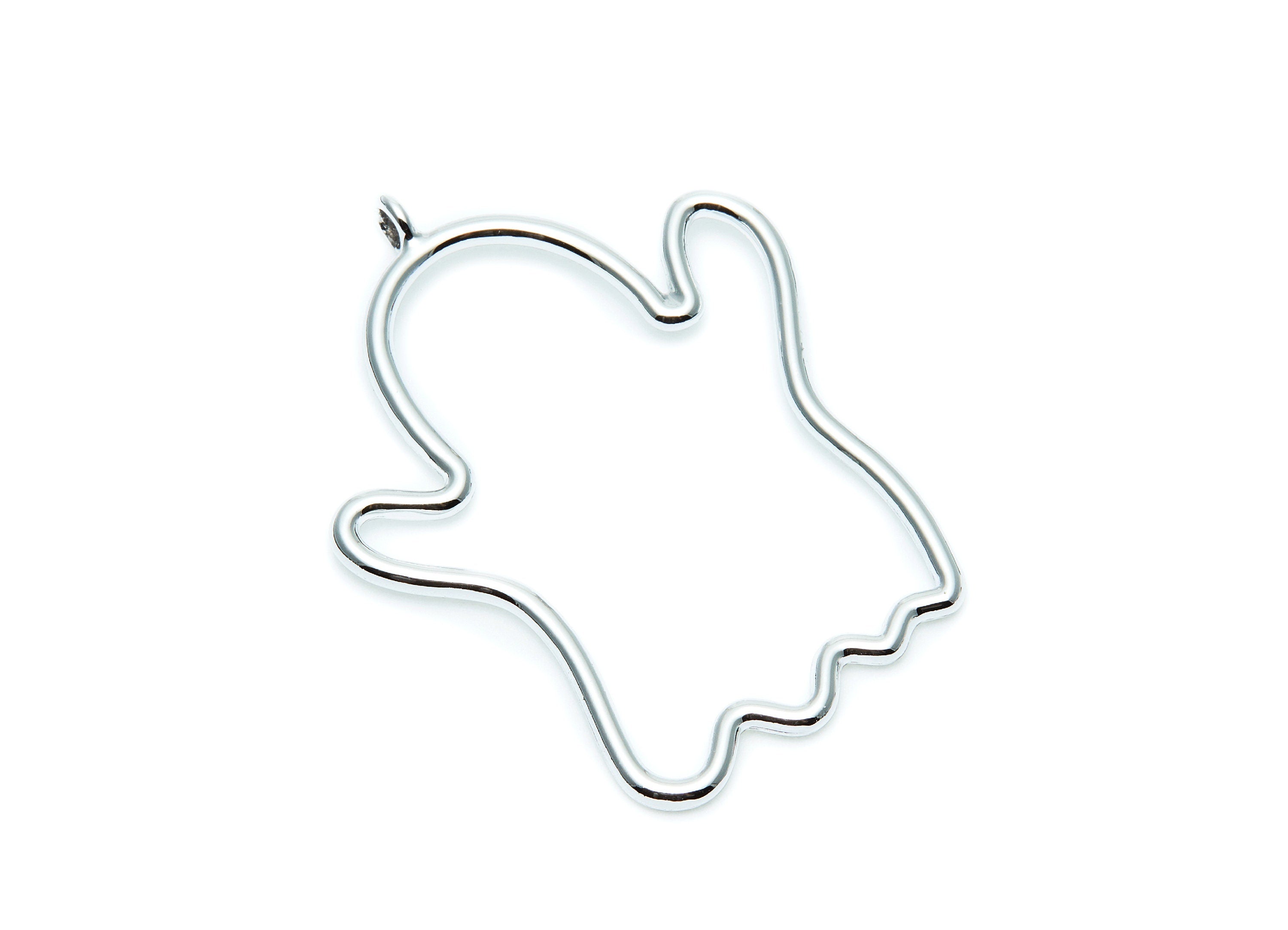 Big Ghost Shaped Charms- Zinc Alloy Earring Finding - Nickel / Silver Tone - Alloy Pendant for Necklace - 45x35x2.03mm - ZZ1278N - DOMEDBAZAAR