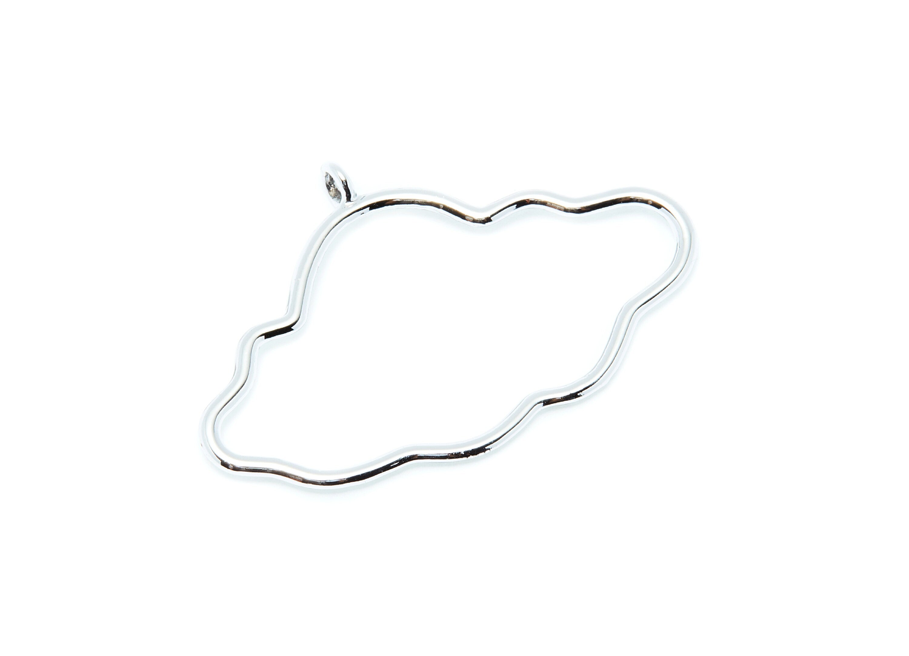 Big Cloud Shaped Charms- Zinc Alloy Earring Finding - Nickel / Silver Tone - Alloy Pendant for Necklace - 45.94x30.1x1.96mm - ZZ1282N - DOMEDBAZAAR