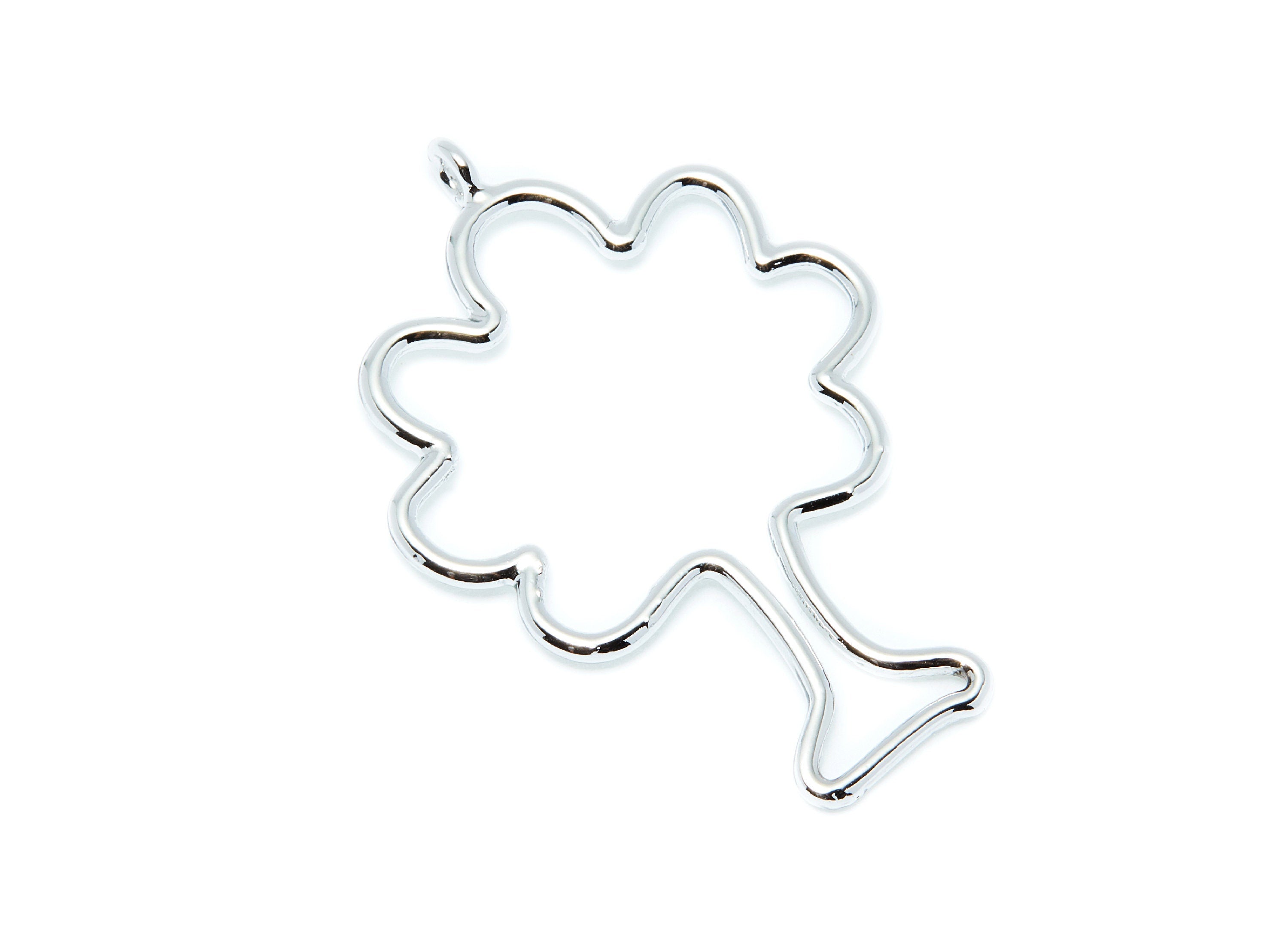 Big Tree Shaped Charms- Zinc Alloy Earring Finding - Nickel / Silver Tone - Alloy Pendant for Necklace - 47.5x31.48x2.11mm - ZZ1288N - DOMEDBAZAAR