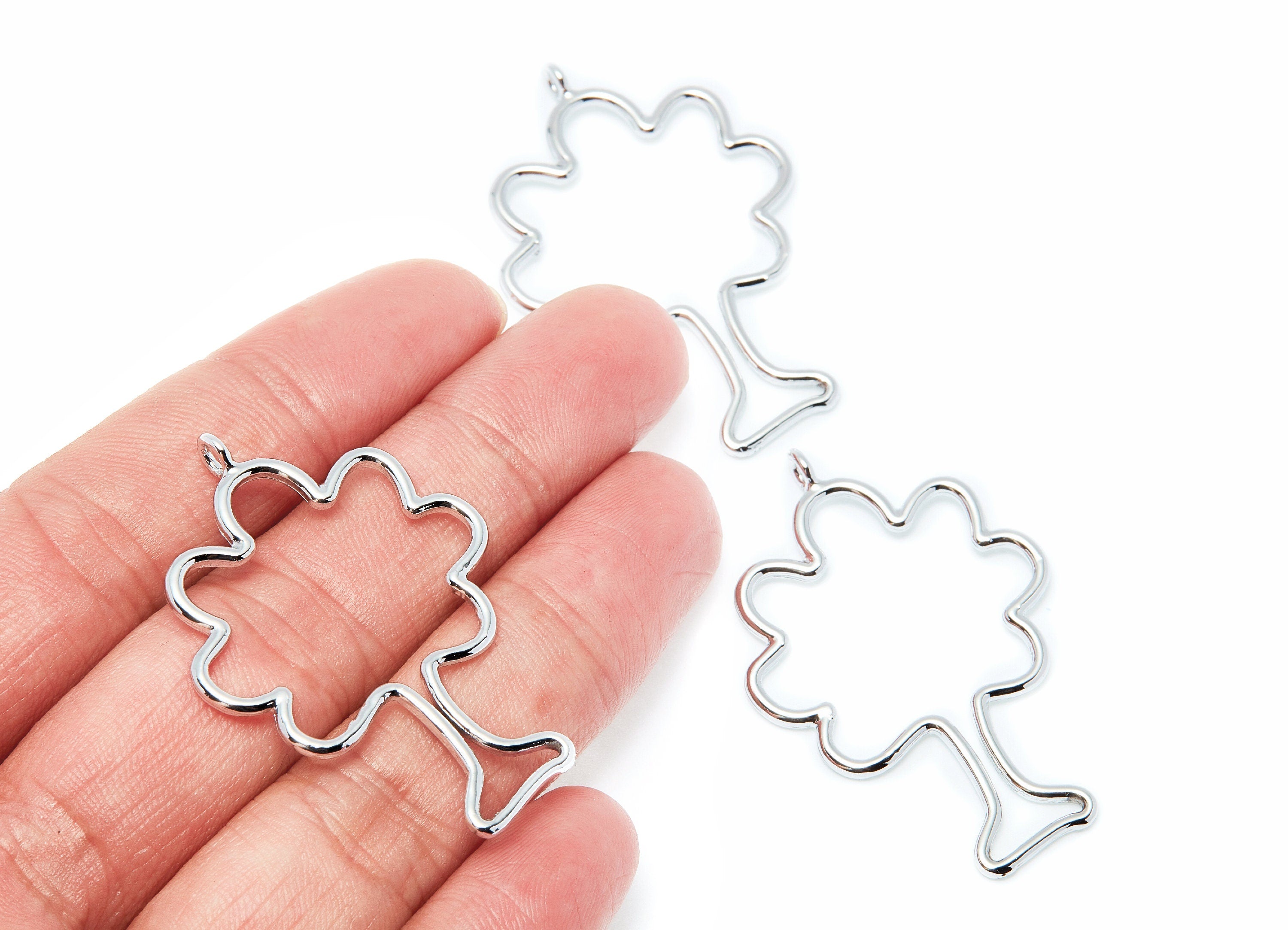 Big Tree Shaped Charms- Zinc Alloy Earring Finding - Nickel / Silver Tone - Alloy Pendant for Necklace - 47.5x31.48x2.11mm - ZZ1288N - DOMEDBAZAAR