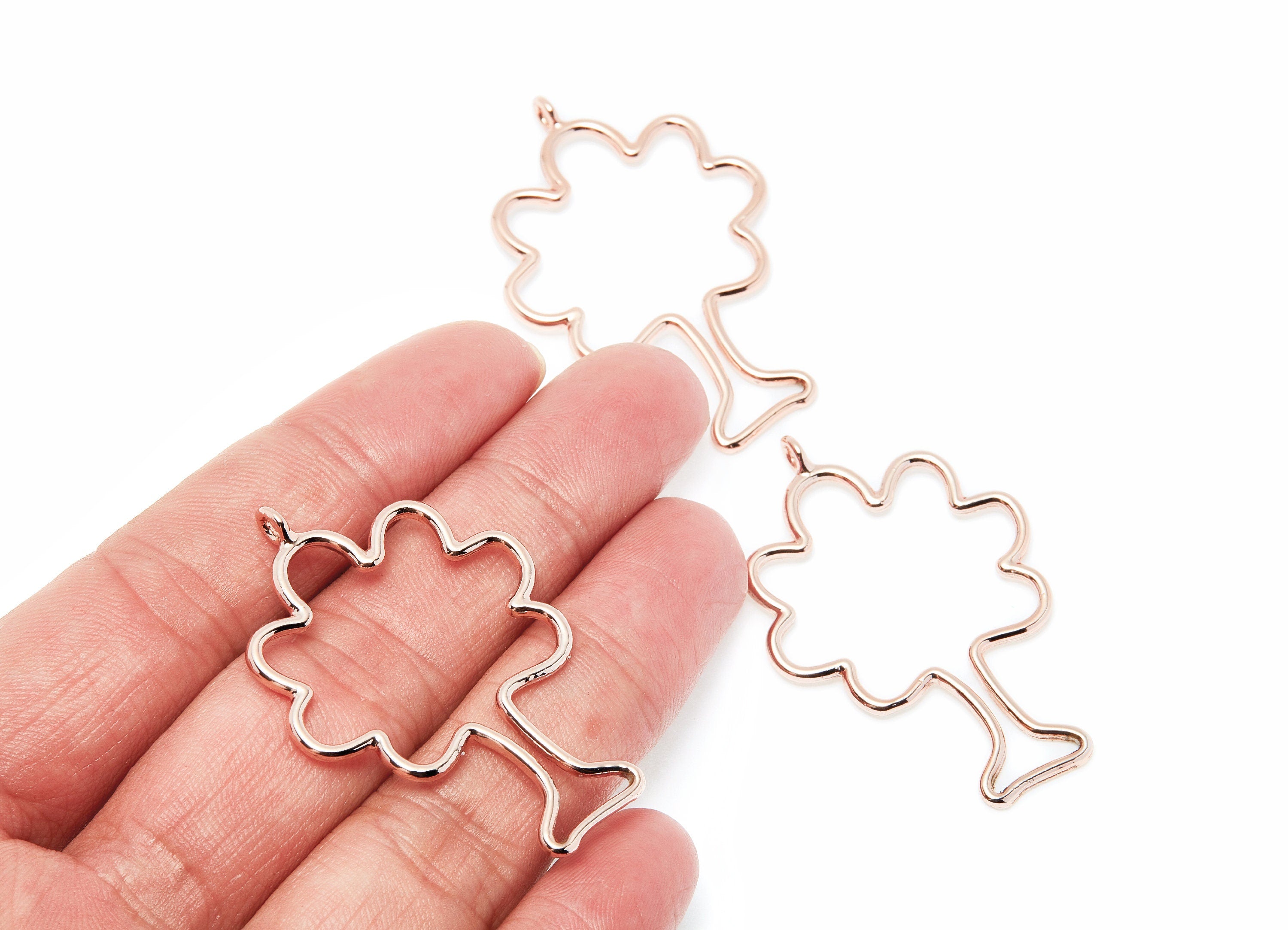 Big Tree Shaped Charms- Zinc Alloy Earring Finding - Rose Tone - Alloy Pendant for Necklace - 47.5x31.48x2.11mm - ZZ1288R - DOMEDBAZAAR