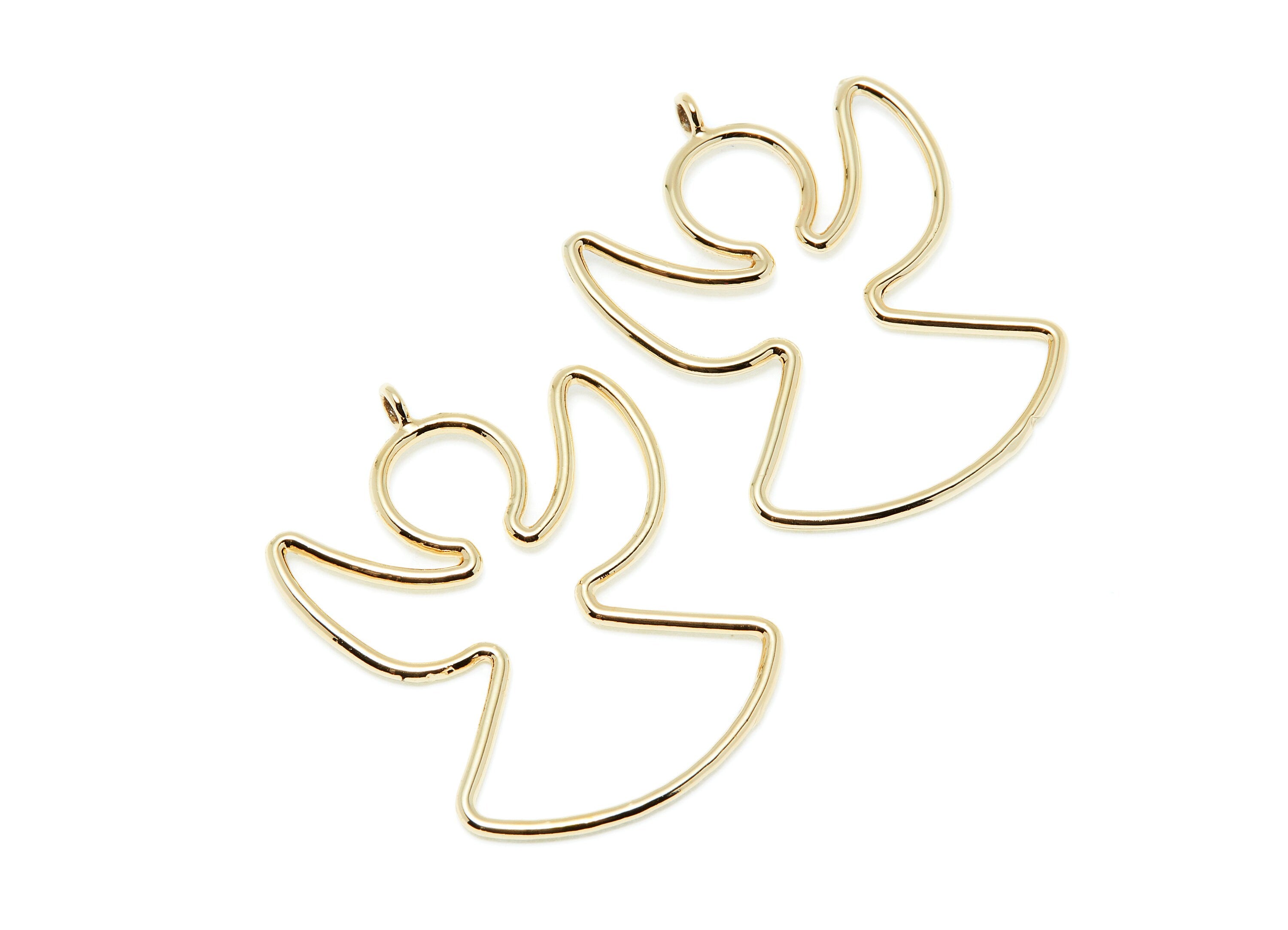 Big Angle Shaped Charms- Zinc Alloy Earring Finding - Gold Tone - Alloy Pendant for Necklace - 44.27x32.6x2.1mm - ZZ1290G - DOMEDBAZAAR