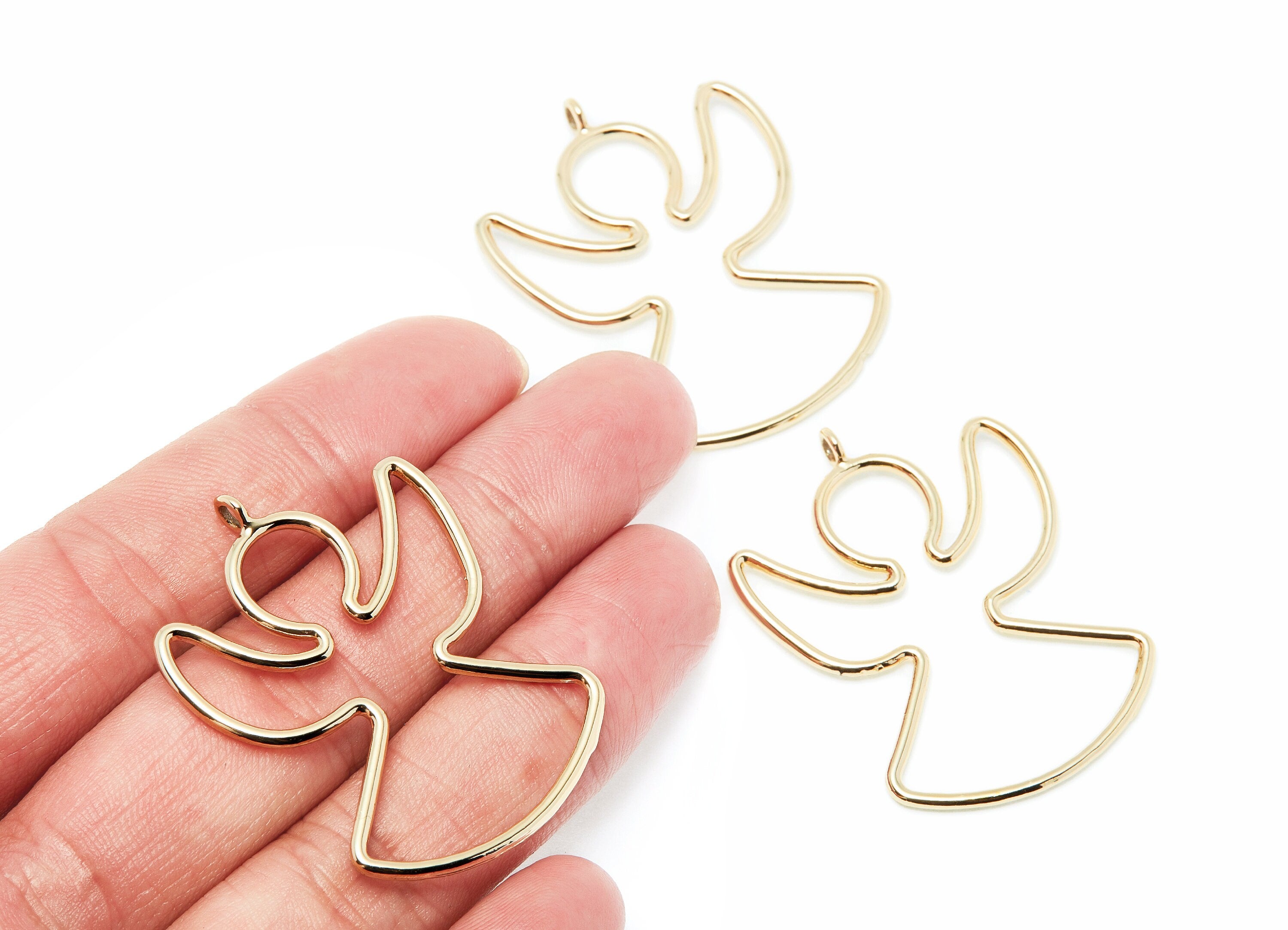 Big Angle Shaped Charms- Zinc Alloy Earring Finding - Gold Tone - Alloy Pendant for Necklace - 44.27x32.6x2.1mm - ZZ1290G - DOMEDBAZAAR