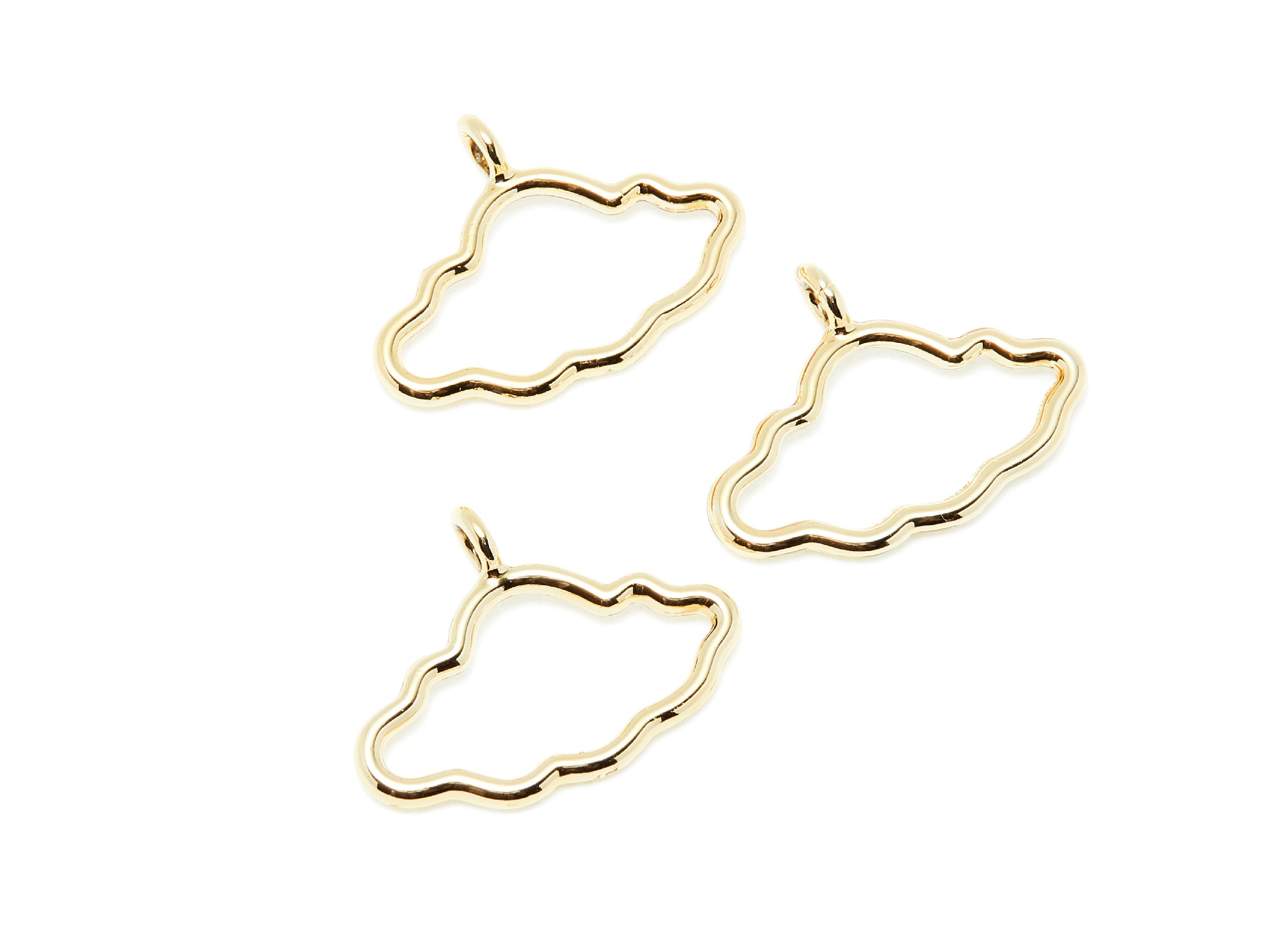 Cloud Shaped Charms- Zinc Alloy Earring Finding - Gold Tone - Alloy Pendant for Necklace - 22.39x17.09x1.82mm - ZZ1283G - DOMEDBAZAAR