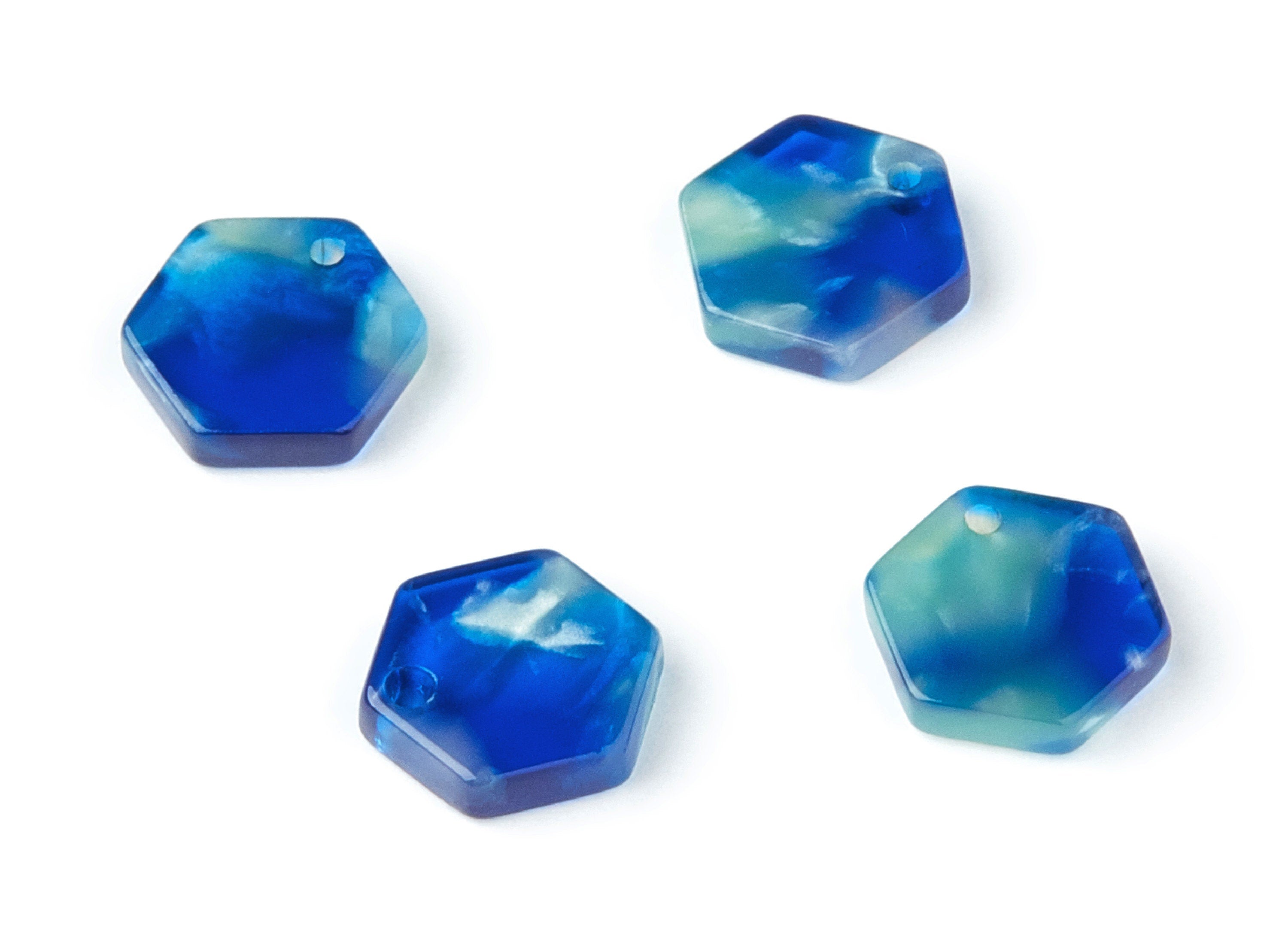 Acetate Hexagon Earring Charms - Acrylic Hexagon Pendant - Earring Findings - Jewelry Supplies - Color Code: A37 - 12x11x2.56mm - AC1121G - DOMEDBAZAAR