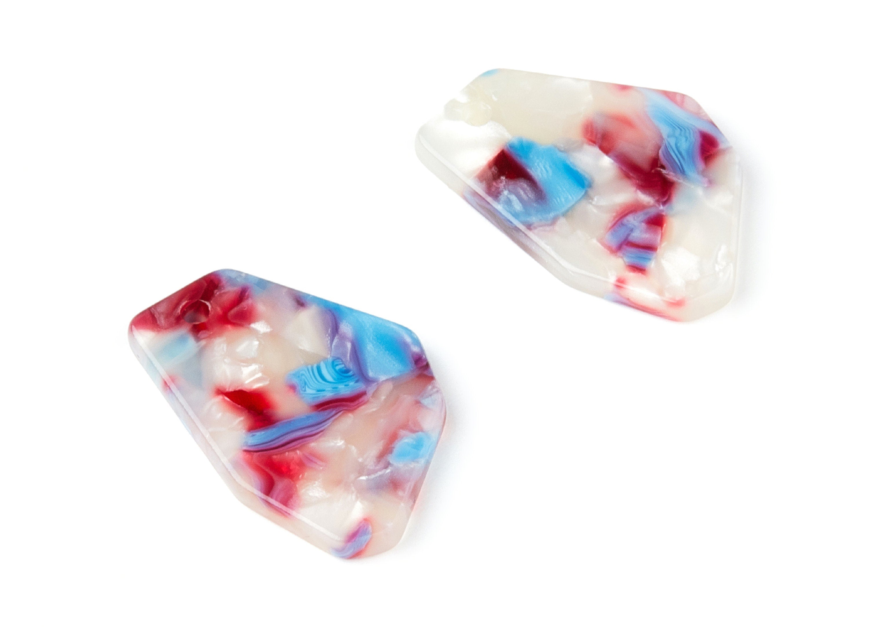 Acetate Geometric Earring Charms - Geometric Pendant - Earring Findings - Jewelry Supplies - Color code: A52 - 26.47x17.6x2.98mm - AC1282B - DOMEDBAZAAR