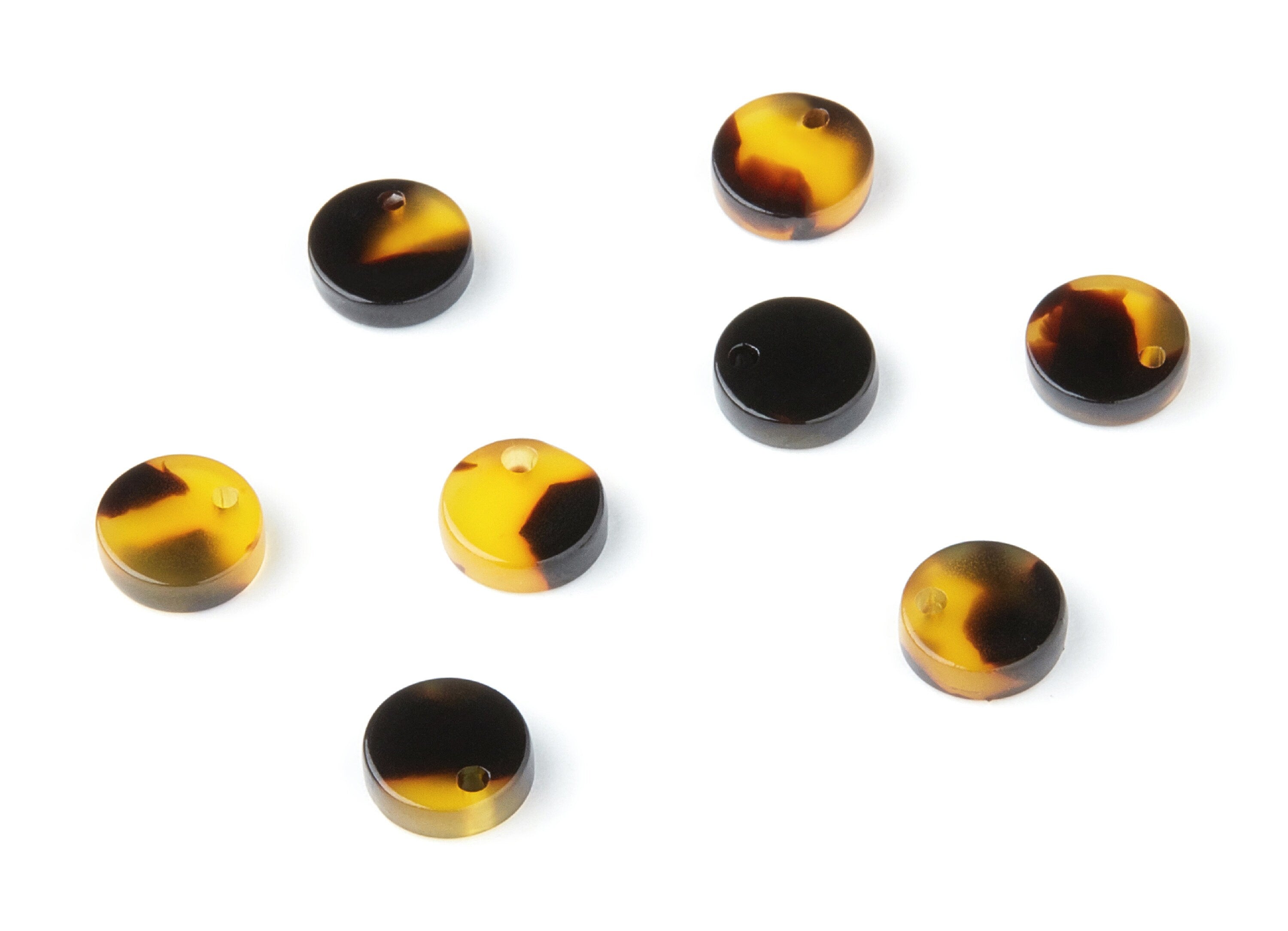 Acetate Acrylic Earring Charms - Tortoise Shell Earrings - Round Circle Pendant - Jewelry Making Supplies - 9.19x9.19x2.7mm - AC1151C - DOMEDBAZAAR