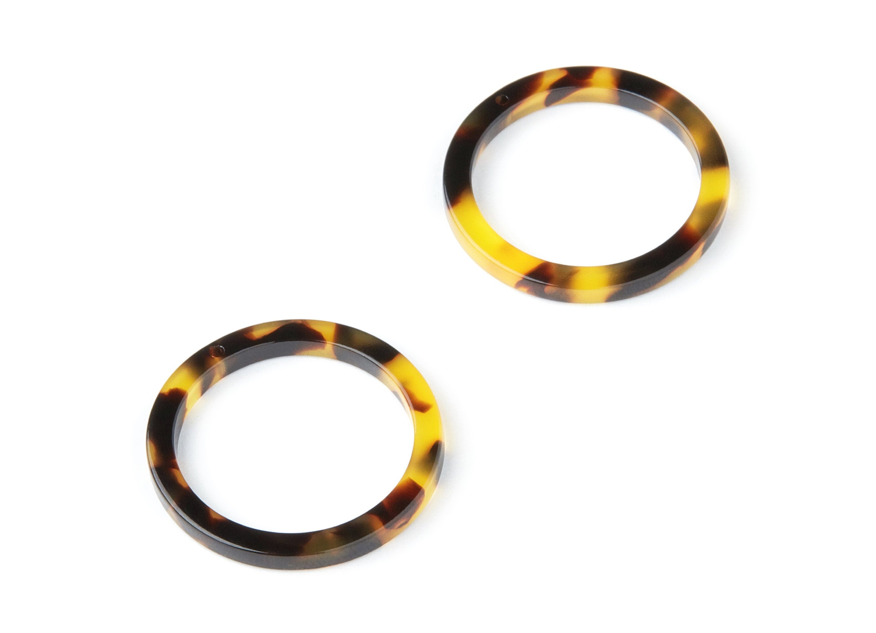 Acetate Circle Charms - Tortoise Shell Earrings - Circle Pendant - Jewelry Making Supplies - Color Code: A02 - 27x27x2.85mm - AC1154C - DOMEDBAZAAR
