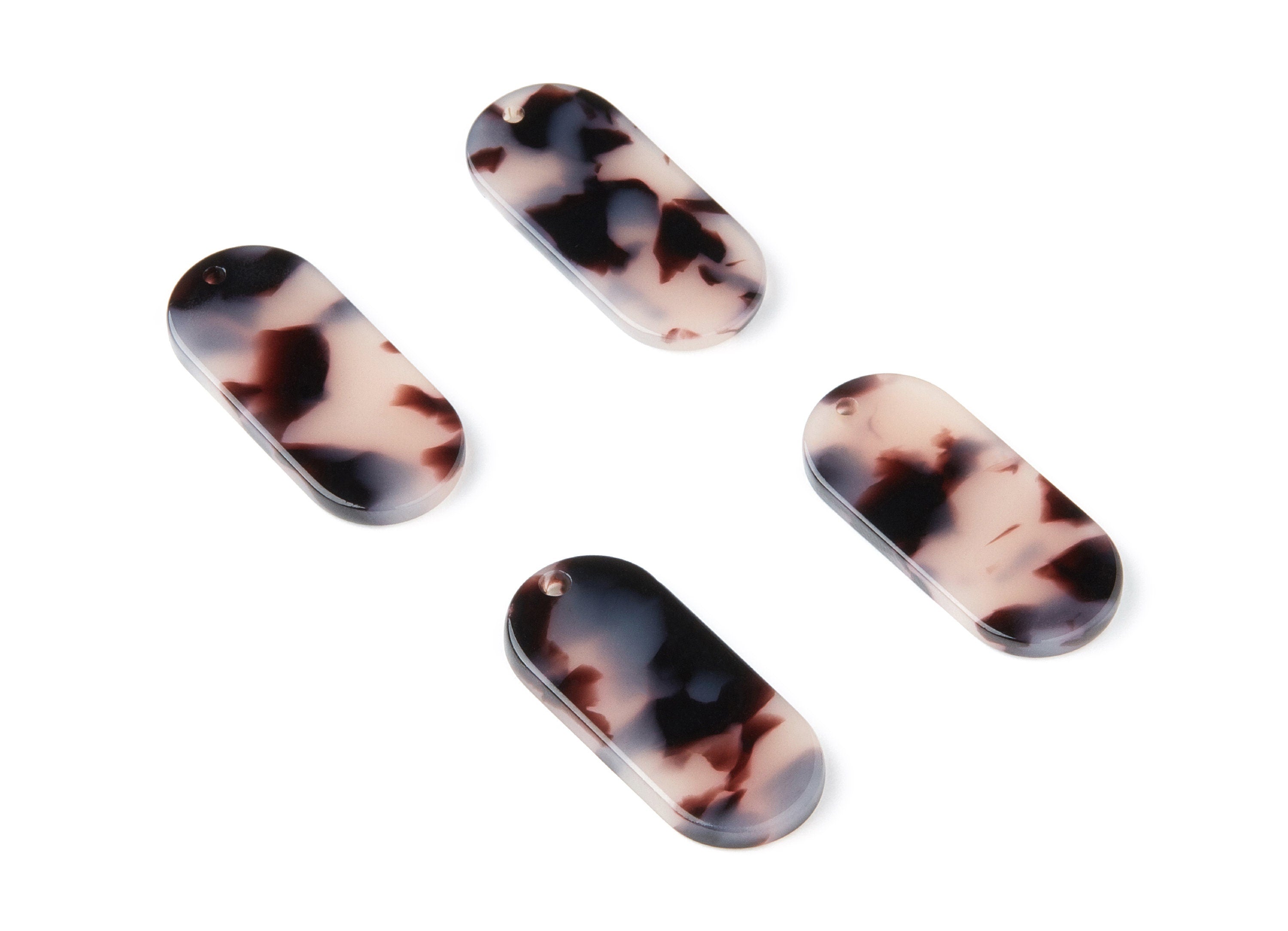 Acetate Acrylic Earring Charms - Blonde Tortoise Shell Earrings - Oval Shaped Pendant - Color Code: A06 - 30.65x13.76x2.66mm - AC1134N - DOMEDBAZAAR