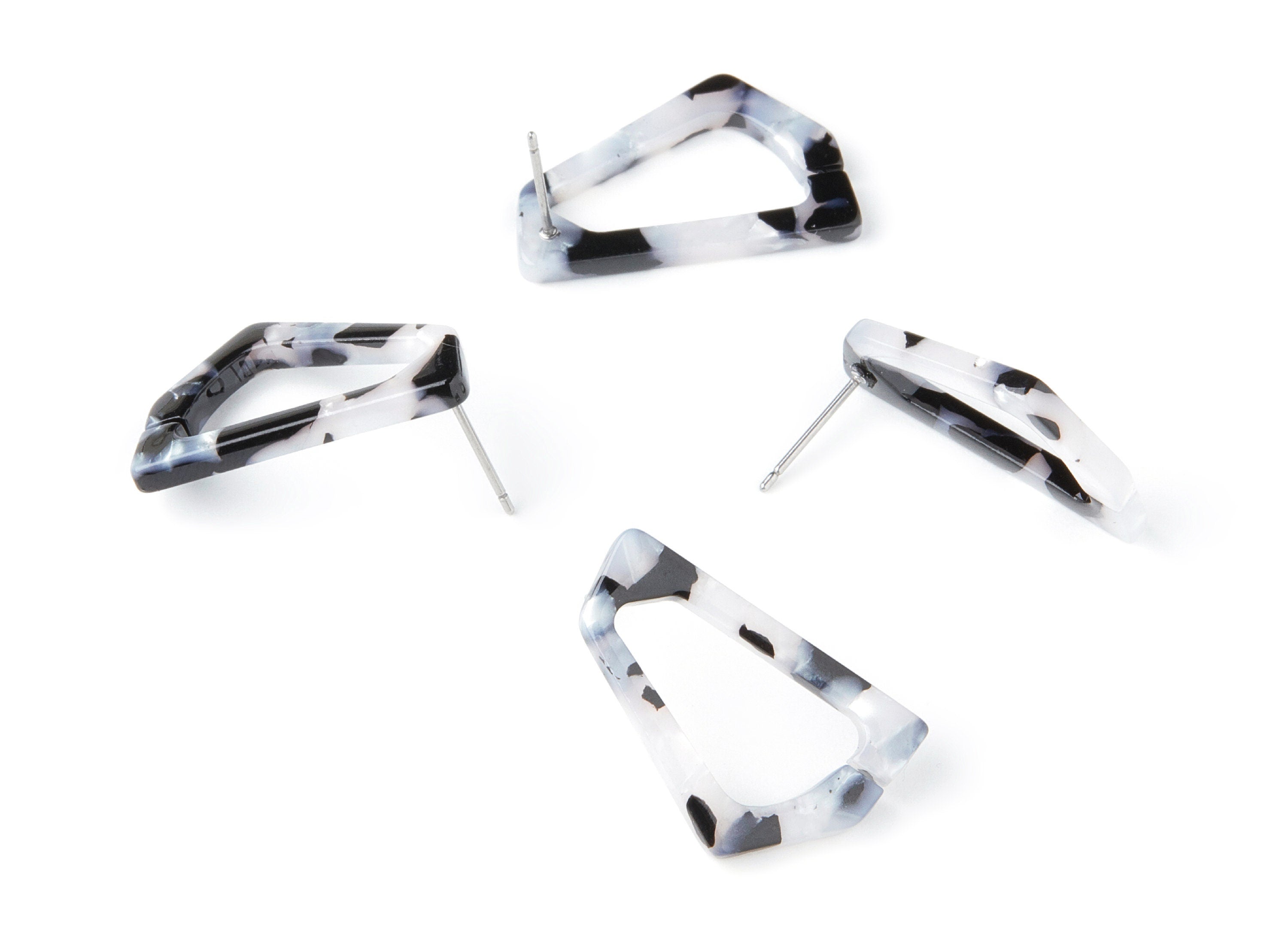 Acetate Acrylic Earring Stud - Post Charms - Laser Cut Open  Geometric Shaped Pendant - Color Code: A15 - 26x16.19x2.9mm - AC1283C - DOMEDBAZAAR