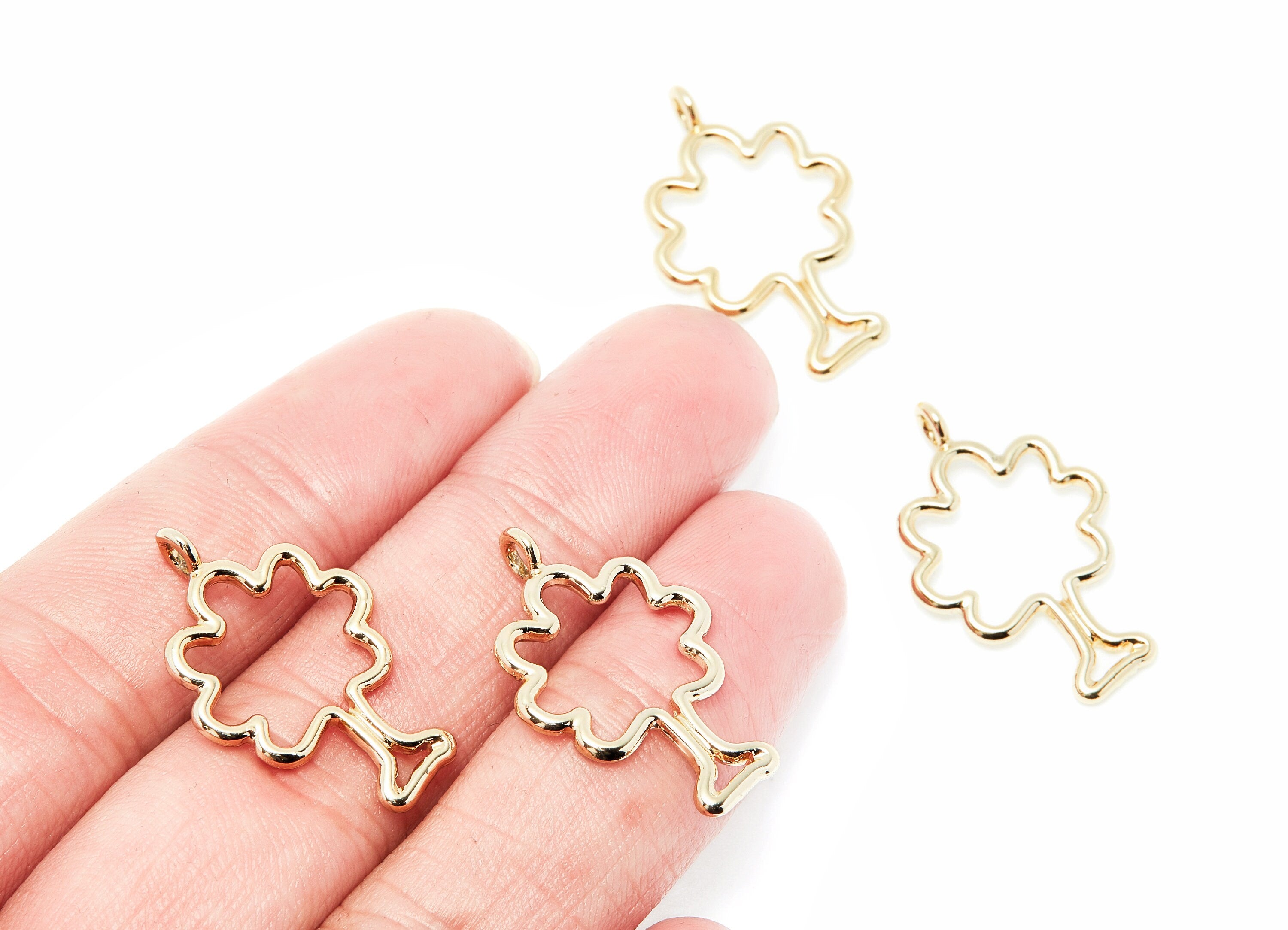Tree Shaped Charms- Zinc Alloy Earring Finding - Gold Tone - Alloy Pendant for Necklace - 28x18x1.81mm - ZZ1289G - DOMEDBAZAAR