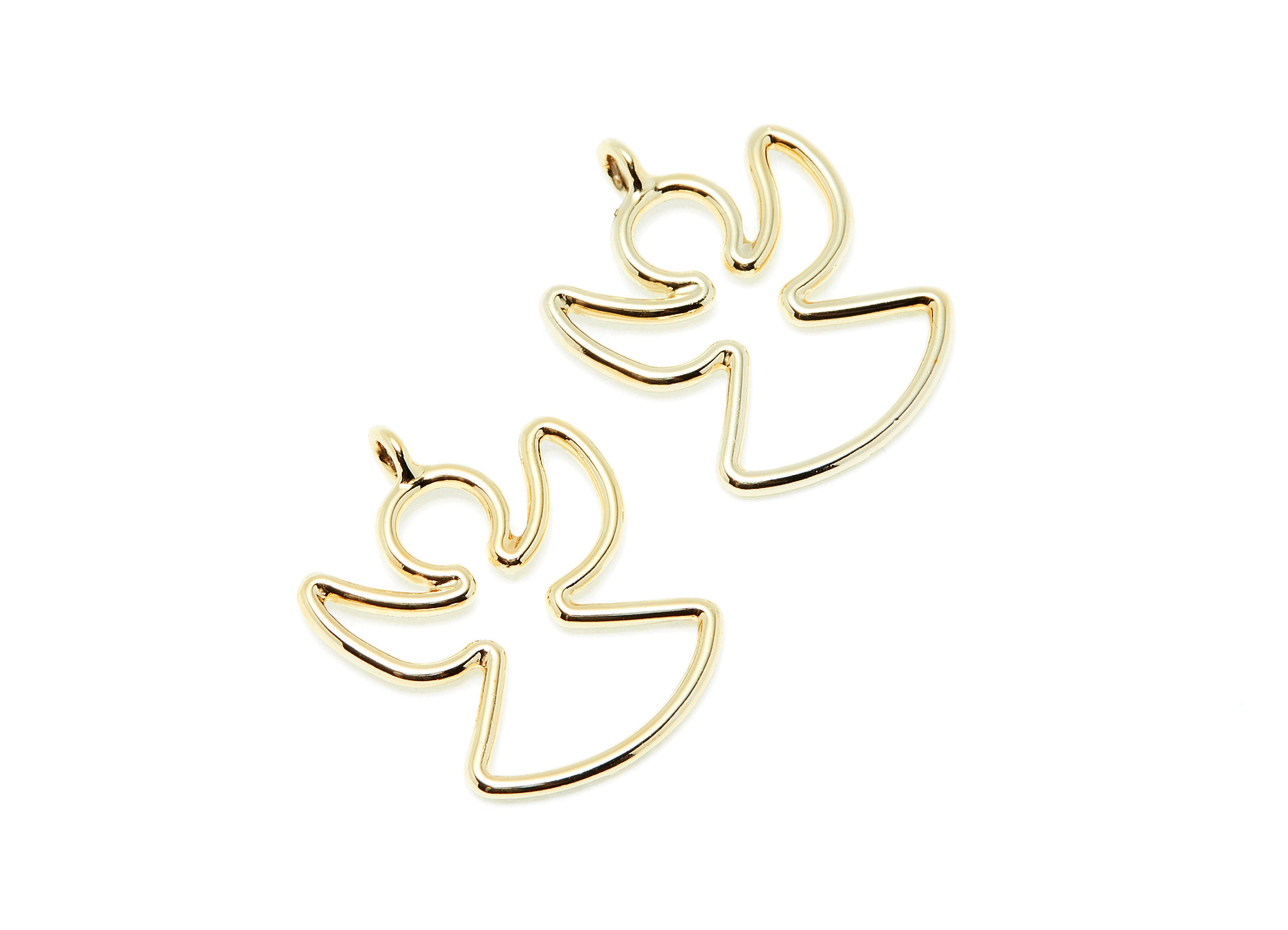 Angle Shaped Charms- Zinc Alloy Earring Finding - Gold Tone - Alloy Pendant for Necklace - 26.67x20.96x1.82mm - ZZ1291G - DOMEDBAZAAR