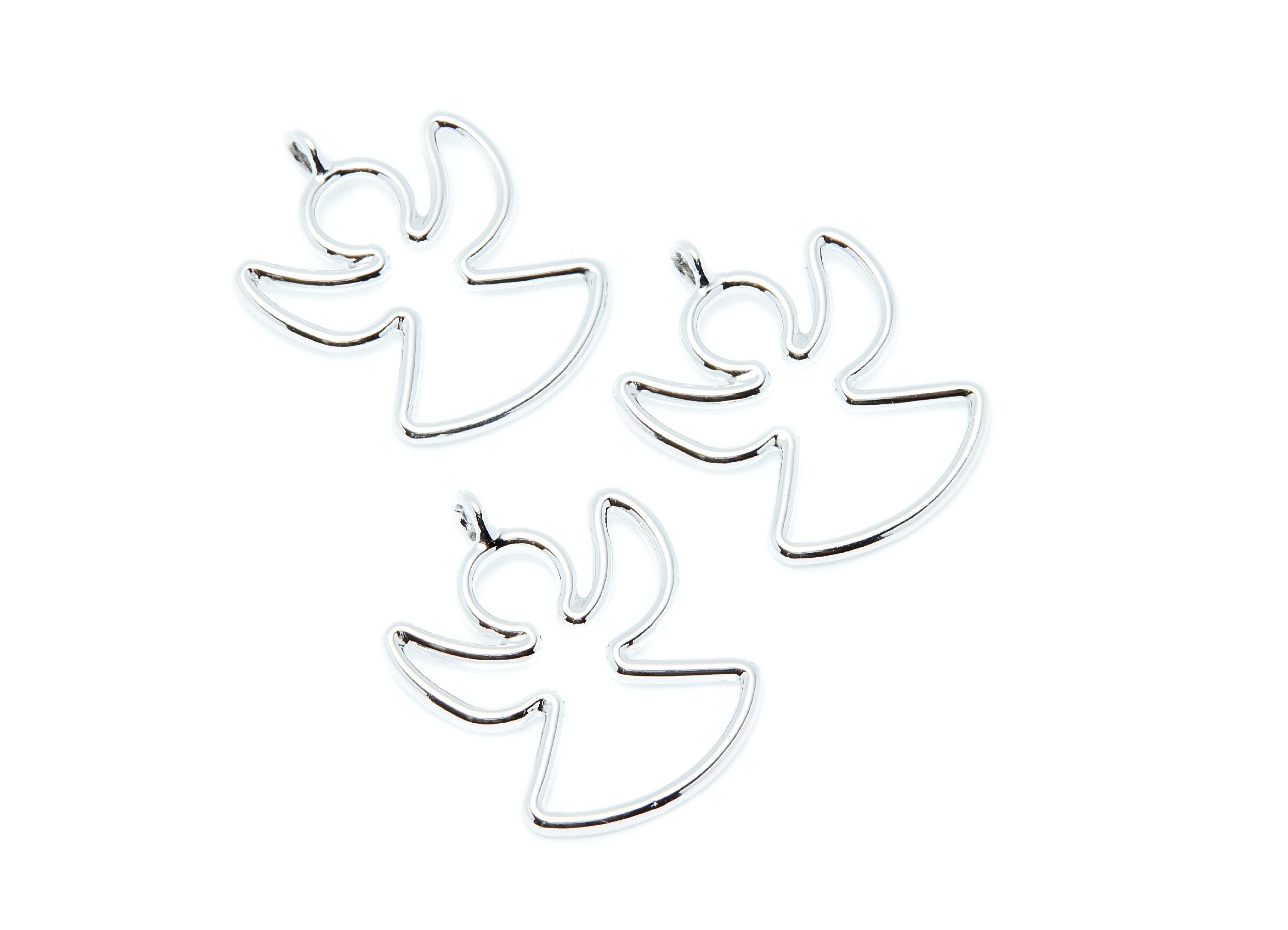 Angle Shaped Charms- Zinc Alloy Earring Finding - Nickel / Silver Tone - Alloy Pendant for Necklace - 26.67x20.96x1.82mm - ZZ1291N - DOMEDBAZAAR