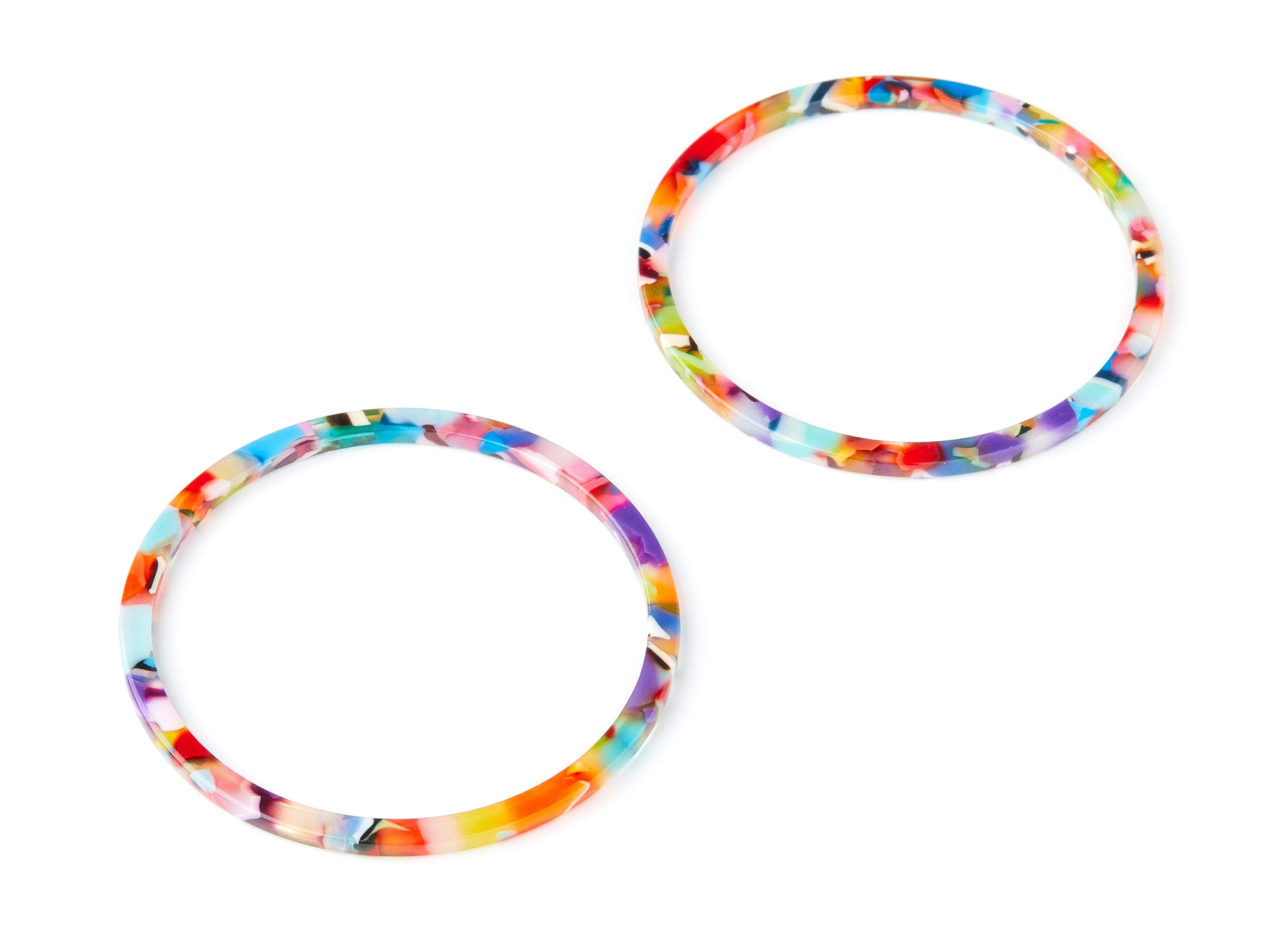 Acetate Hoop Earring Charms - Acrylic Circle Pendant - Earring Findings - Jewelry Supplies - Color Code: A21 - 57x57x2.7mm- AC1165P - DOMEDBAZAAR