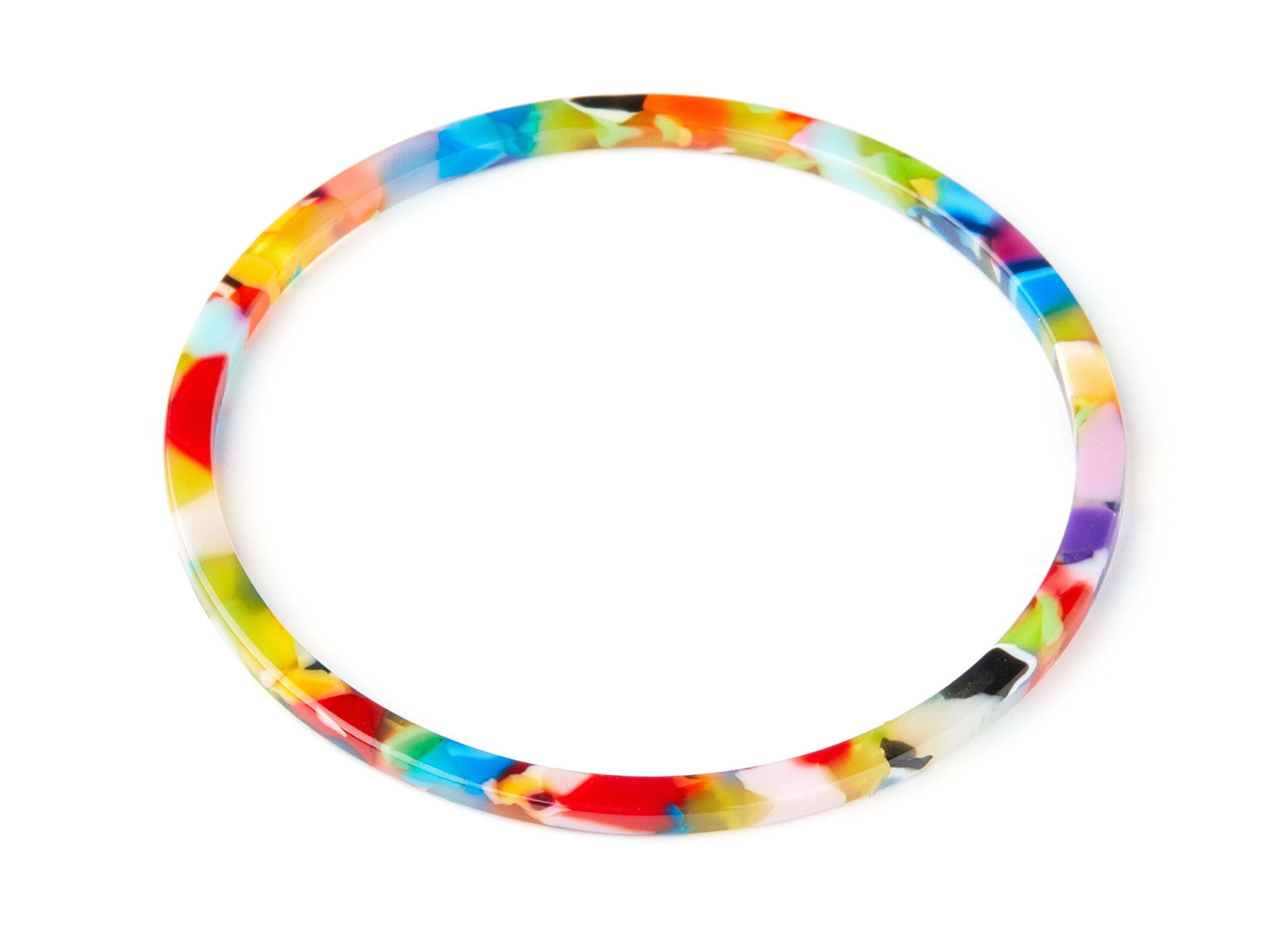 Acetate Hoop Earring Charms - Acrylic Circle Pendant - Earring Findings - Jewelry Supplies - Color Code: A21 - 65x65x2.27mm - AC1164P - DOMEDBAZAAR