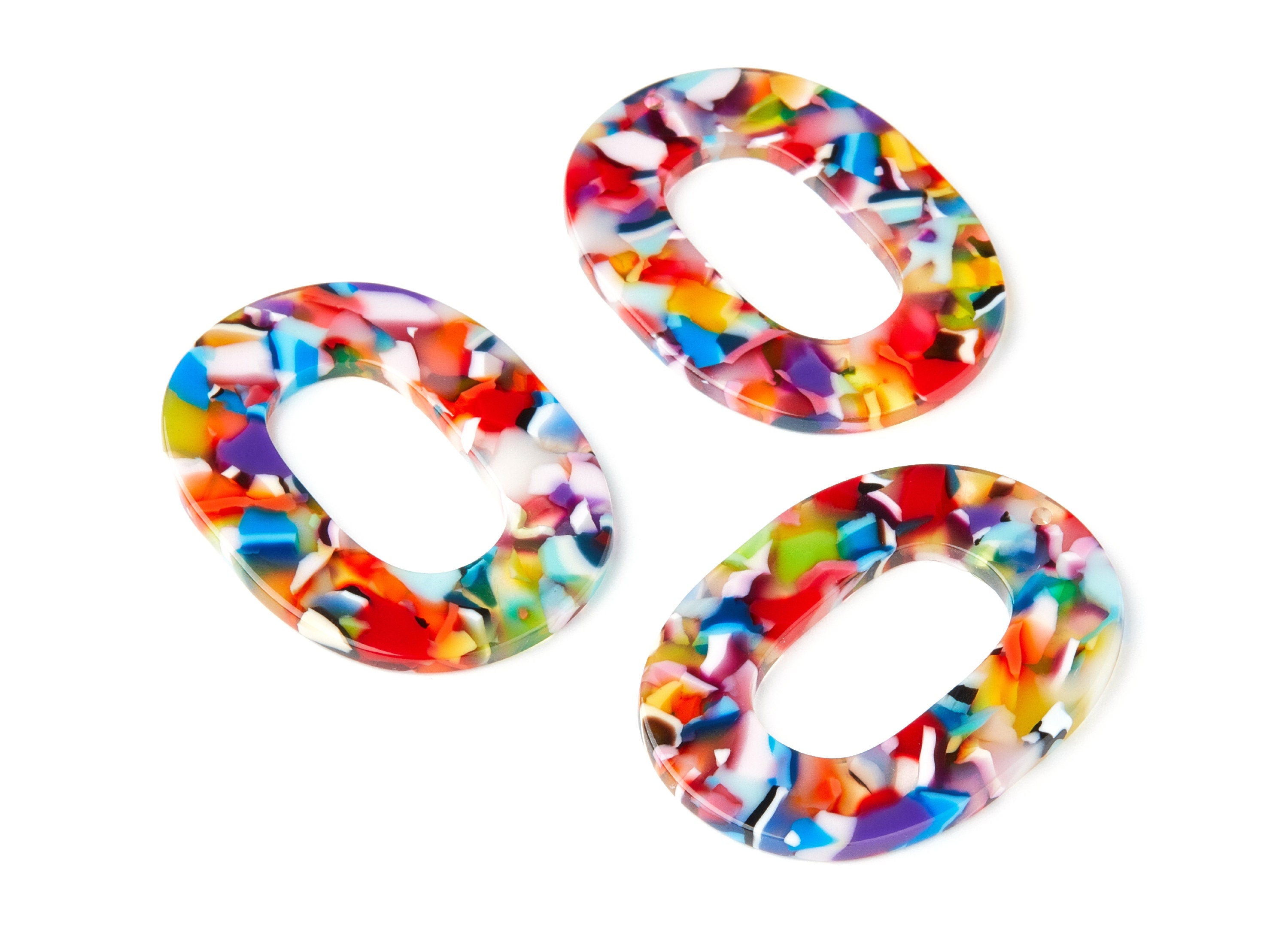 Acetate Oval Charms - Oval Earrings and Pendant - Earring Findings - Jewelry Supplies - Color Code: A21 - 47x35x2.5mm - AC1065AP - DOMEDBAZAAR