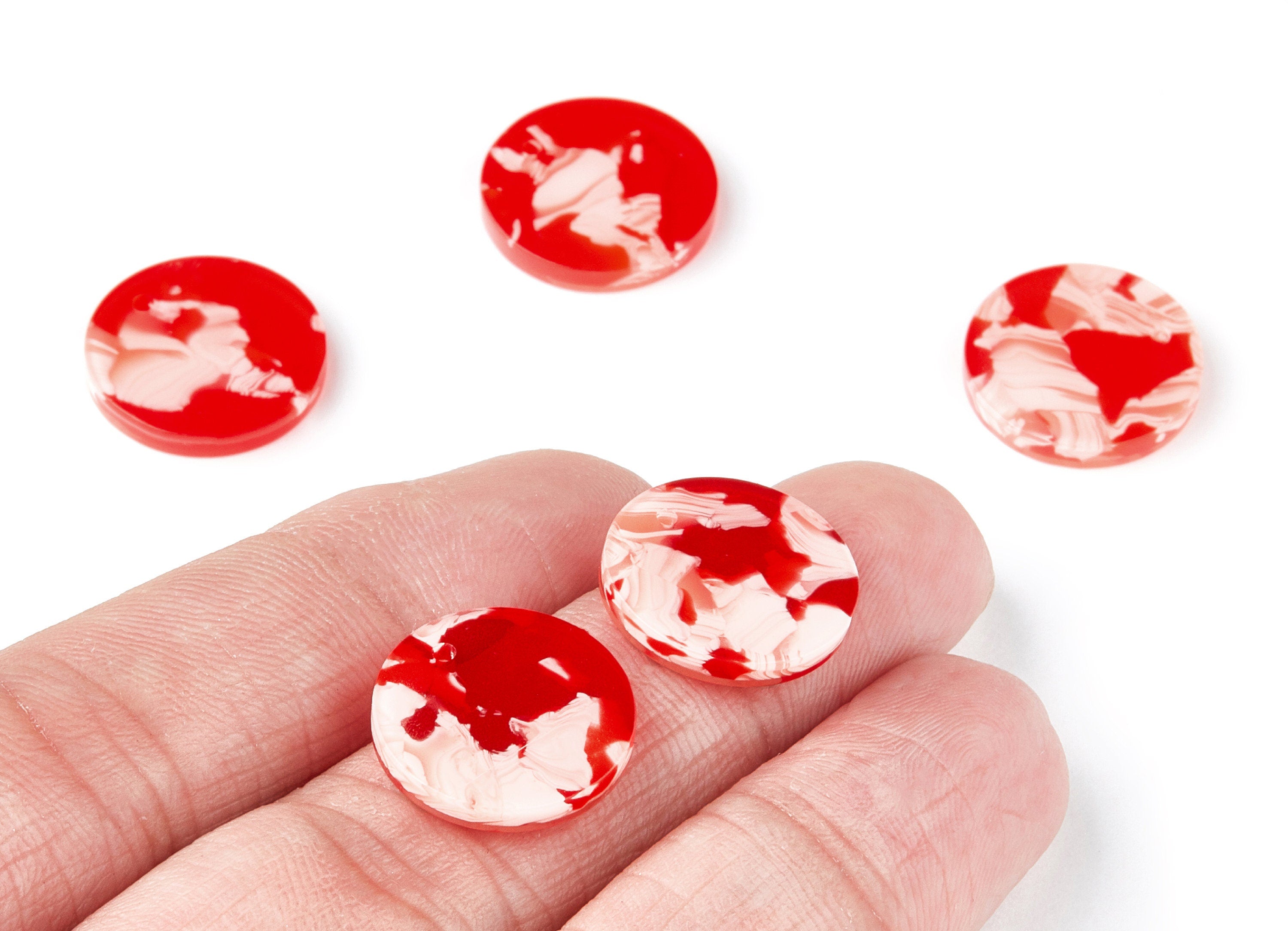 Acetate Round Charms - Coin Earring and Pendant - Earring Findings - Jewelry Supplys - 16,09x16,09x2,64mm - AC1107C - DOMEDBAZAAR