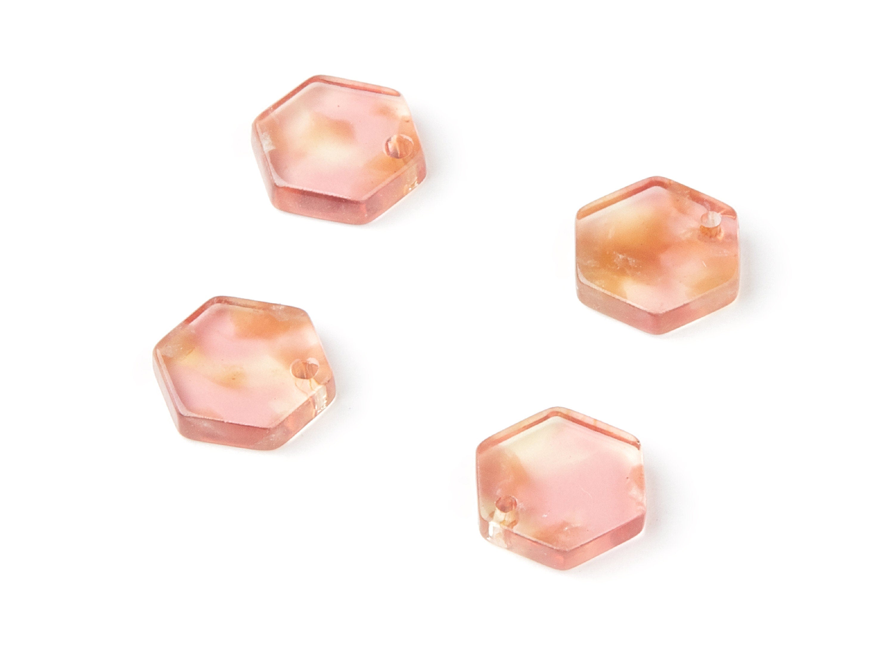Acetate Hexagon Earring Charms - Hexagon Shaped Pendant - Earring Findings - Jewelry Supplies - Color Code: A45 - 12x11x2.56mm - AC1121J - DOMEDBAZAAR