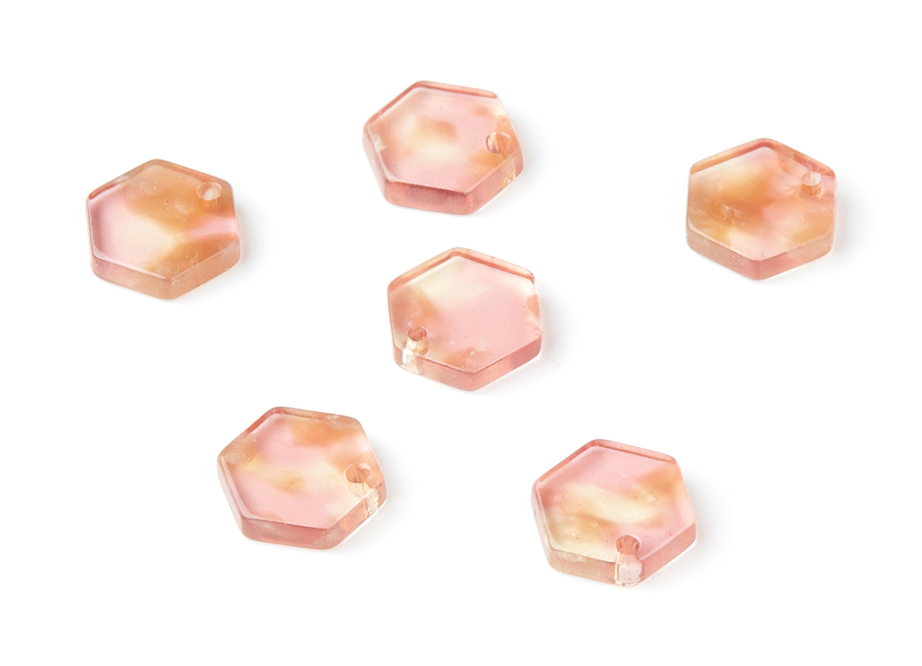Acetate Hexagon Earring Charms - Hexagon Shaped Pendant - Earring Findings - Jewelry Supplies - Color Code: A45 - 12x11x2.56mm - AC1121J - DOMEDBAZAAR