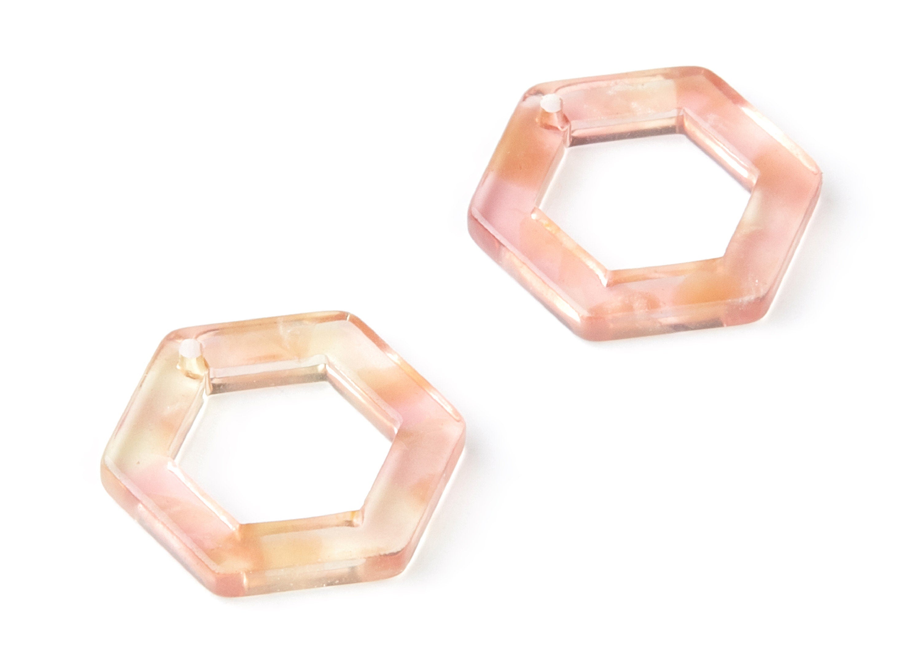 Acetate Hexagon Earring Charms - Hexagon Shaped Pendant - Earring Findings - Jewelry Supplies - Color Code: A45 - 20x18.1x2.6mm - AC1122J - DOMEDBAZAAR