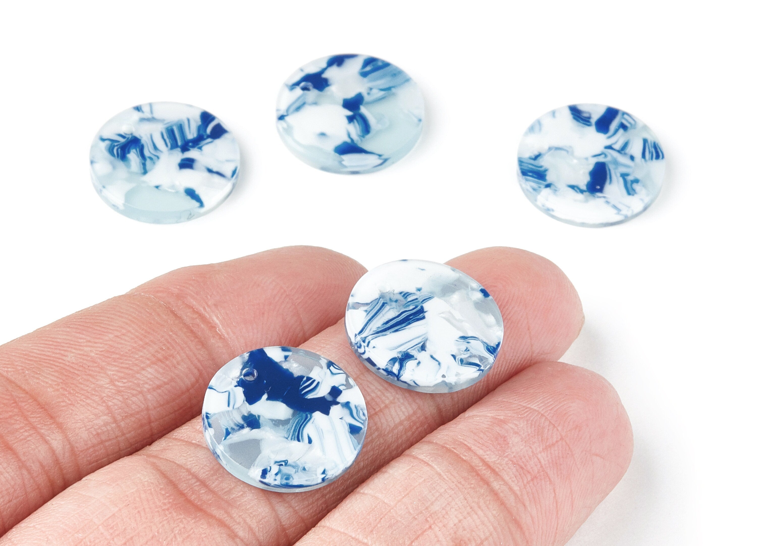 Acetate Round Charms - Coin Earring and Pendant - Earring Findings - Jewelry Supplys - 16,09x16,09x2,64mm - AC1107E - DOMEDBAZAAR