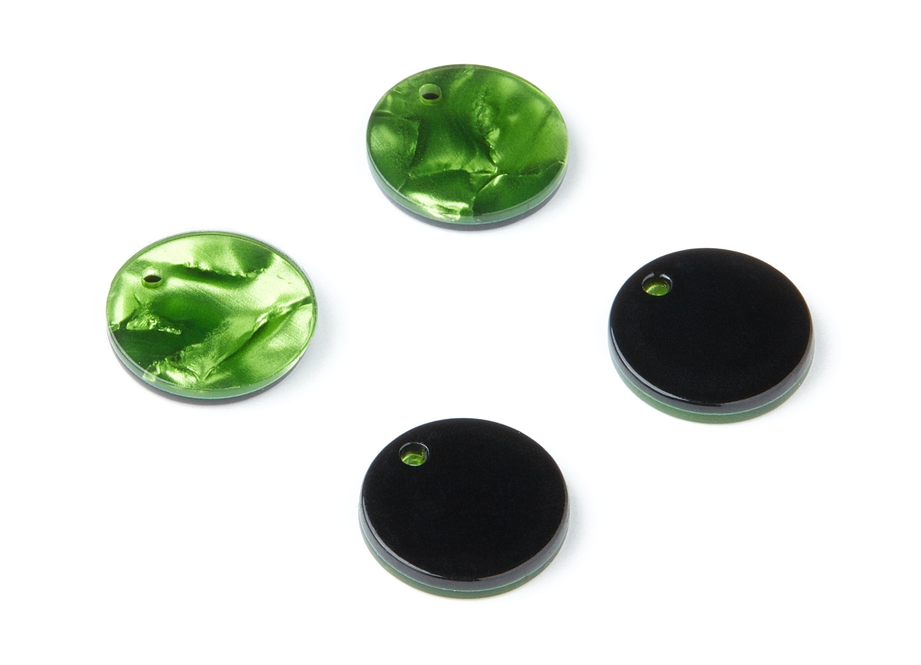 Acetate Round Charms - Coin Earring and Pendant - Earring Findings - Jewelry Supplys - 16,09x16,09x2,64mm - AC1107H - DOMEDBAZAAR
