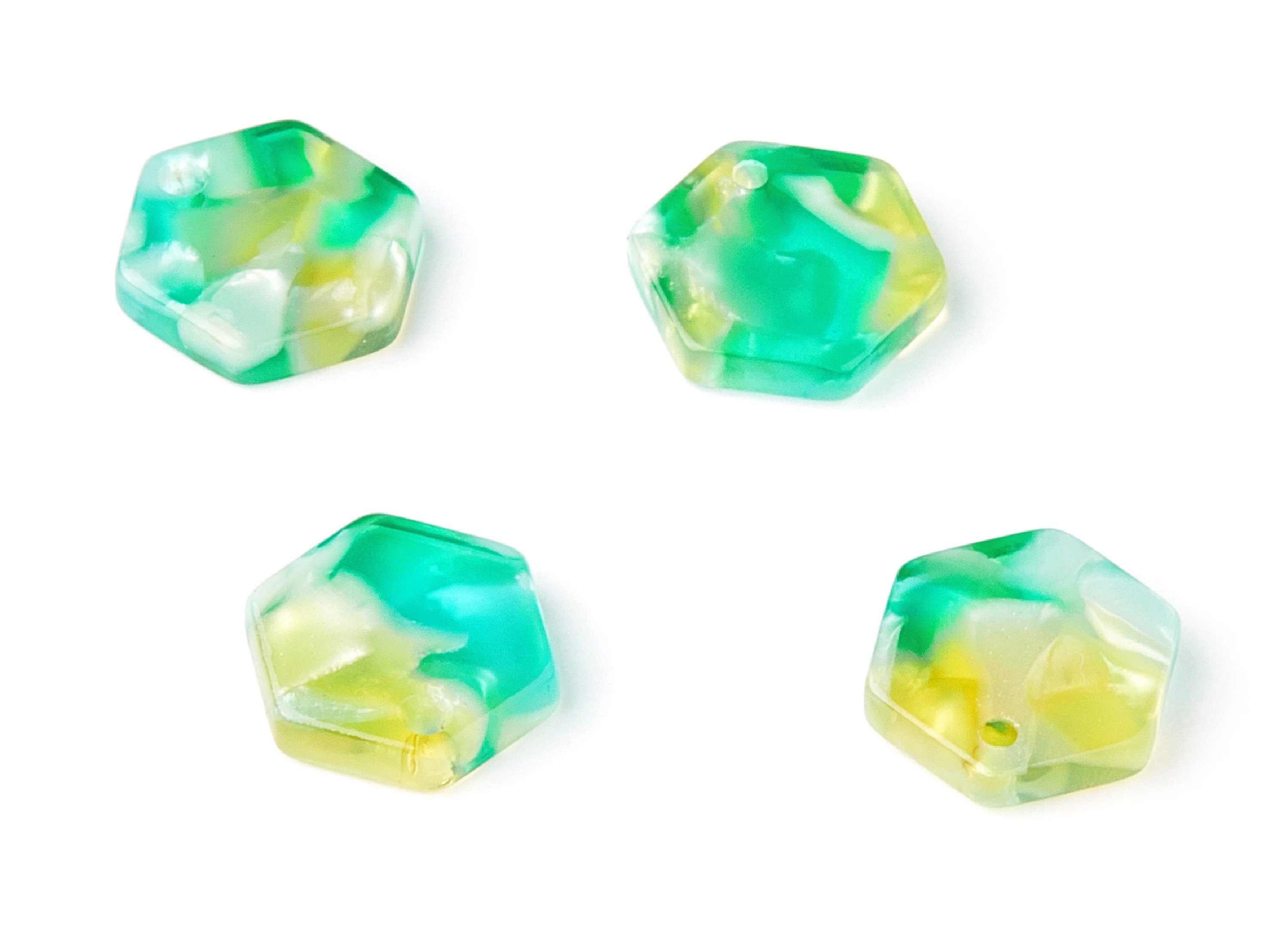 Acetate Hexagon Earring Charms - Hexagon Shaped Pendant - Earring Findings - Jewelry Supplies - Color Code: A75 - 12x11x2.56mm - AC1121K - DOMEDBAZAAR