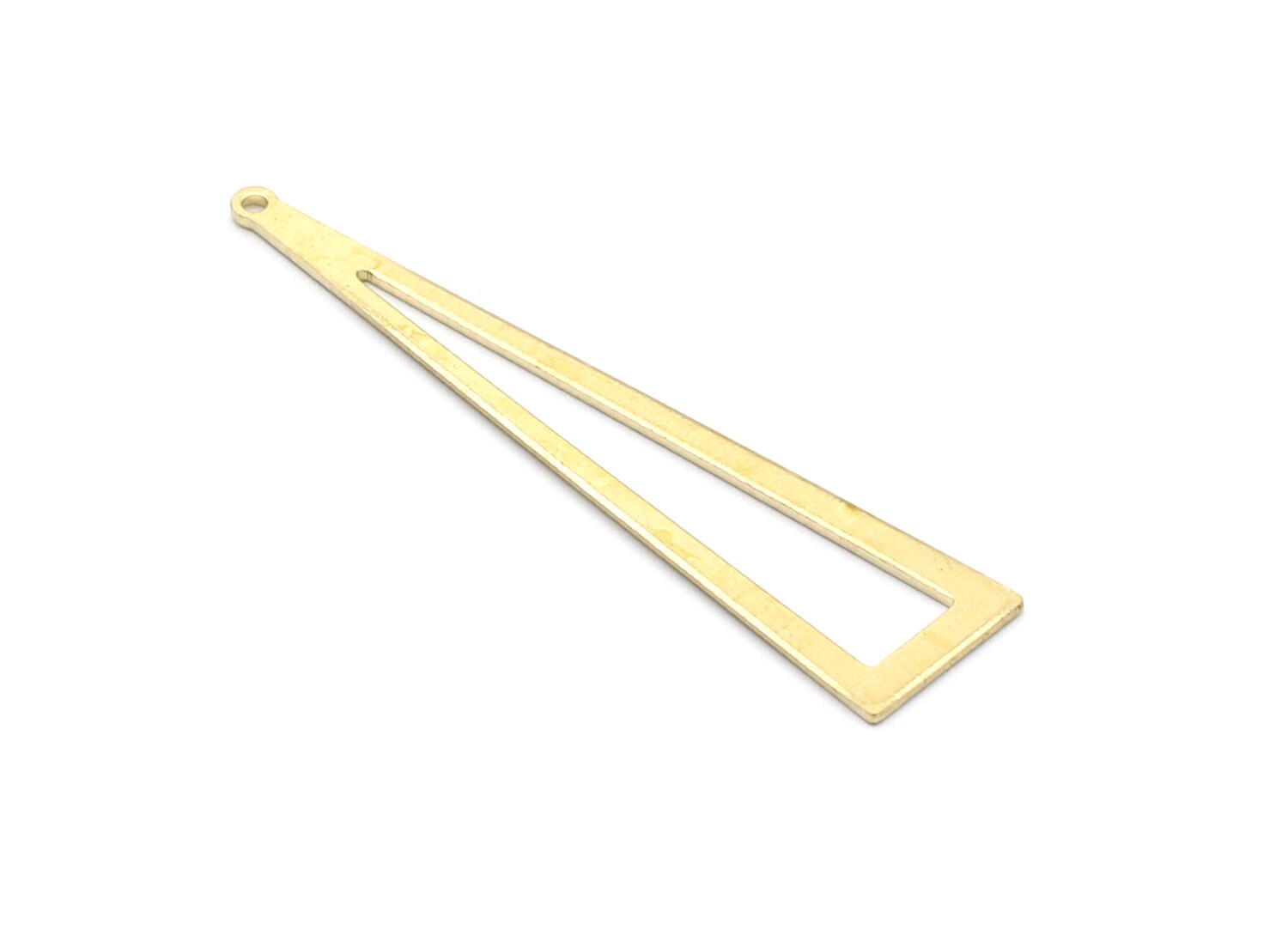 Brass Triangle Charms - Triangle Shpaed Raw Brass Connector - Geometric Charm - Jewelry Supplies - 50,21x11,4x0,84mm - PP1426 - DOMEDBAZAAR