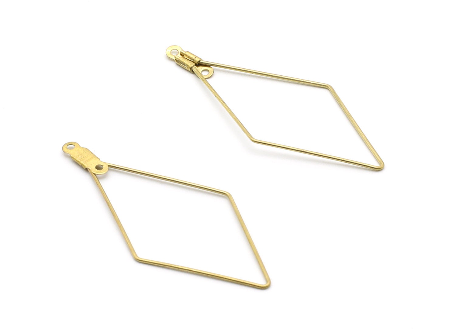 Brass Diamond Charms - Diamond Shaped Raw Brass Charms - Geometric Pendant - Jewelry Supplies - 46,2x21,3x0,7mm- PP1367 - DOMEDBAZAAR