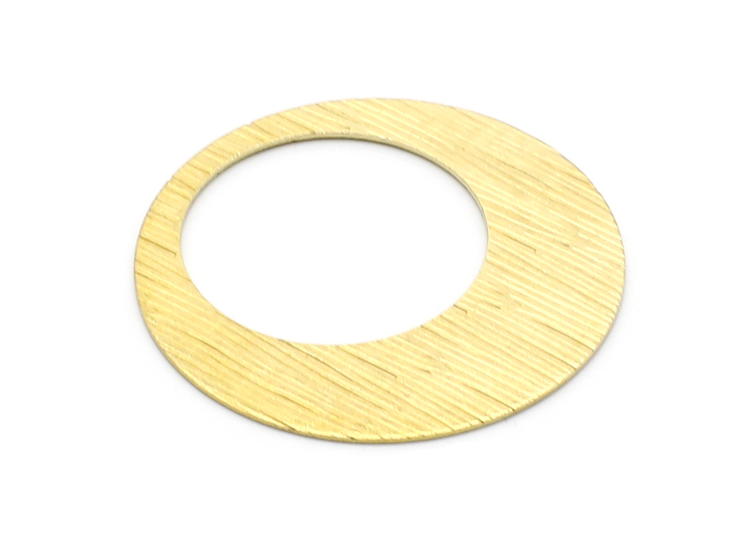 Brass Oval Charms - Oval Shaped Raw Brass Charms - Geometric Pendant - Jewelry Supplies - 35,05x35,05x0,63mm - PP1415 - DOMEDBAZAAR