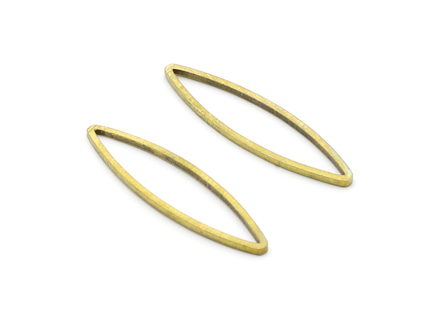 Raw Brass Marquise Ring Charms - Marquise Shaped Brass Connector - Jewelry Supplies - 27,25x7,17x0,95mm - PP1390 - DOMEDBAZAAR