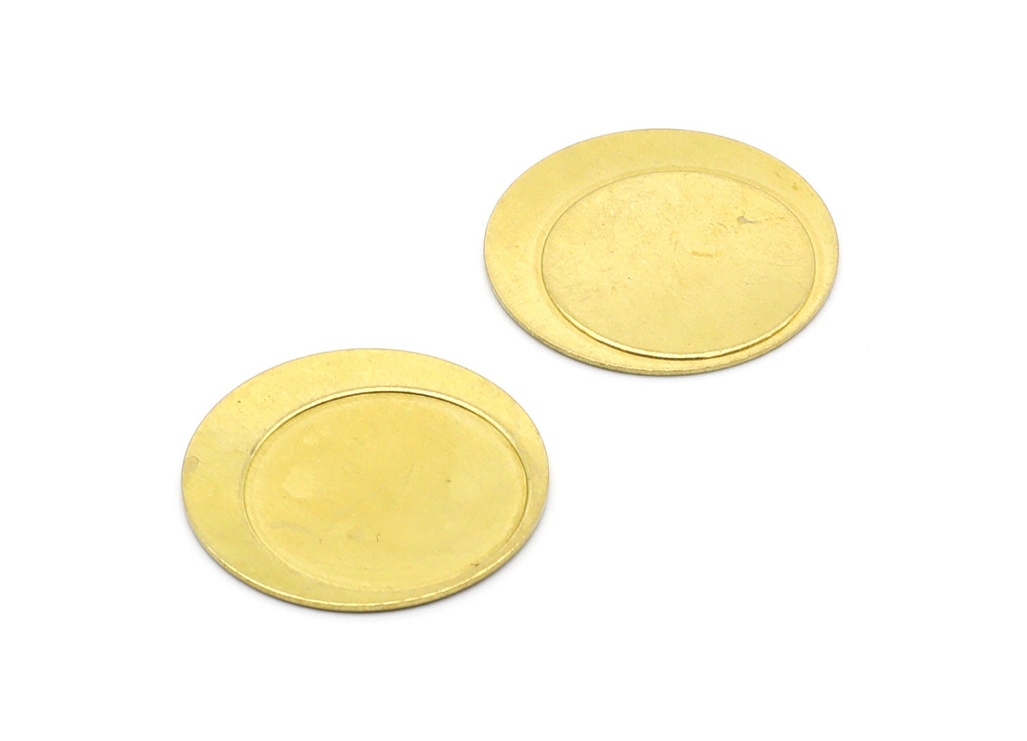 Brass Round Charms - Round Shaped Raw Brass Charms - Jewelry Supplies - 26,14x26,14x0,89mm - PP1433 - DOMEDBAZAAR