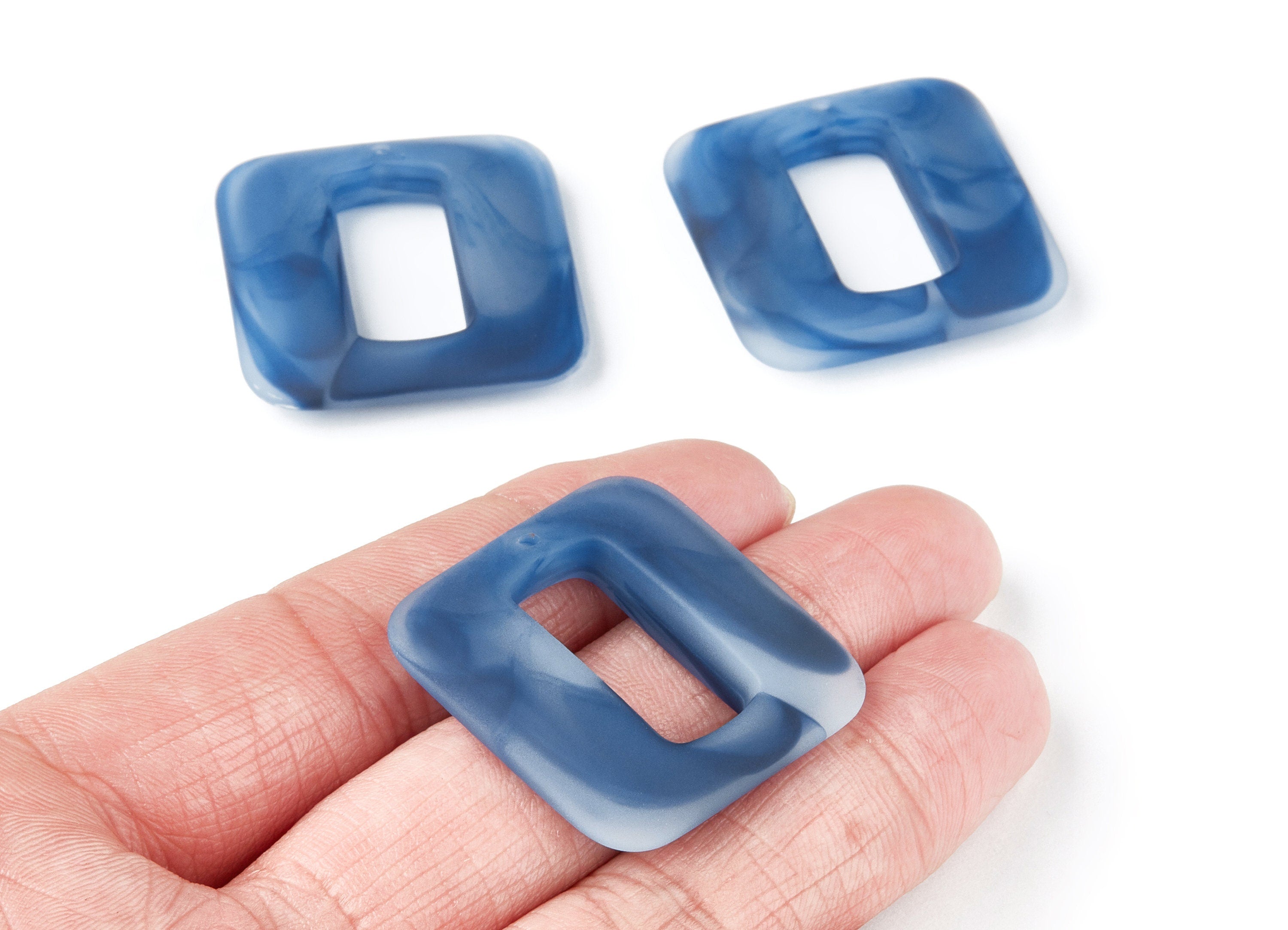 Resin Charms - Resin Earrings - Square Shaped Earrings Charms - Earring Findings - Jewelery Making - 32,56x32,53x7,19mm - AC1273D - DOMEDBAZAAR