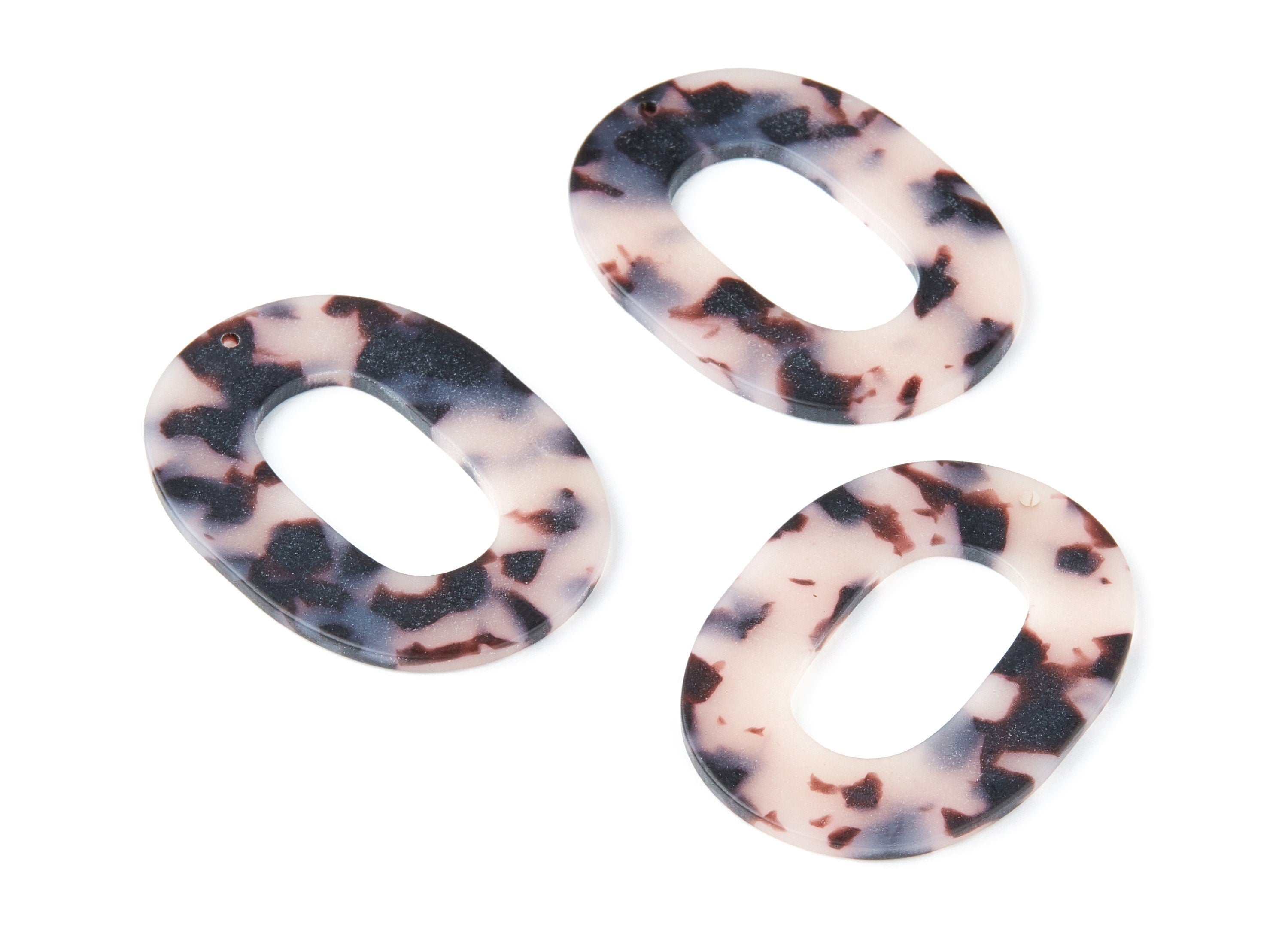 Acetate Oval Charms - Blonde Matte Tortoise Shell Earrings - Oval Earrings and Pendant - Color Code: A09 - 47x34,6x2,51mm - AC1065AR - DOMEDBAZAAR
