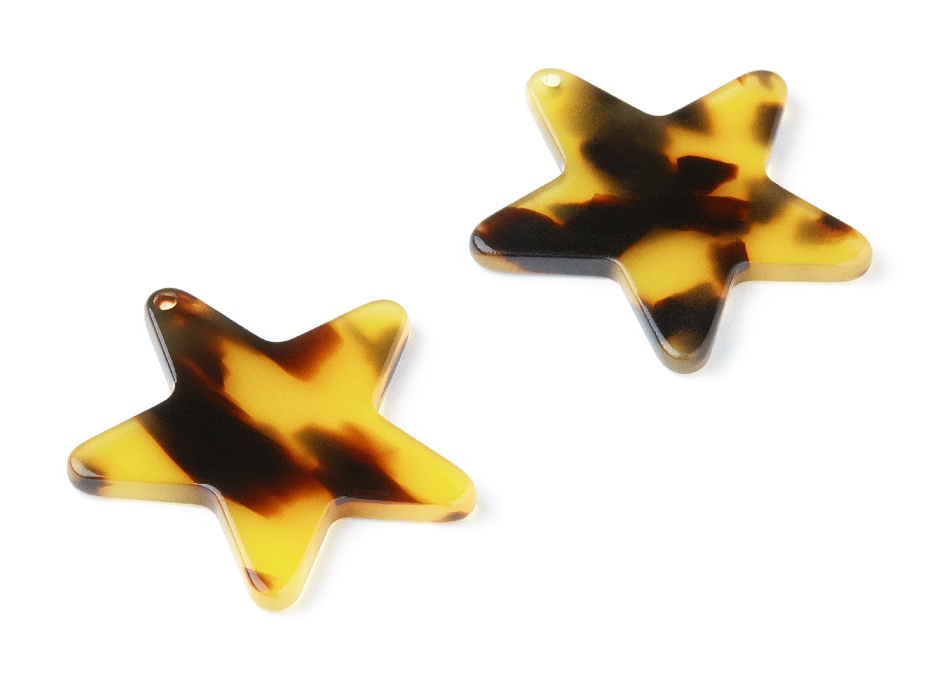 Acetate Acrylic Earring Charms - Tortoise Shell Earrings - Star Pendant - Jewelry Supplies - Color Code: A02 - 29,5x26,87x2,48mm - AC1326A - DOMEDBAZAAR