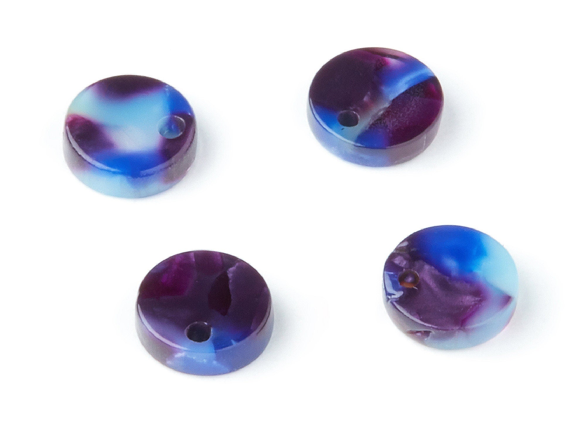 Acrylic Round Earring Charms - Circle  Pendant - Earring Findings - Jewelry Supplies - Color Code: A23 - 8.82x8.82x2.7mm - AC1116G - DOMEDBAZAAR