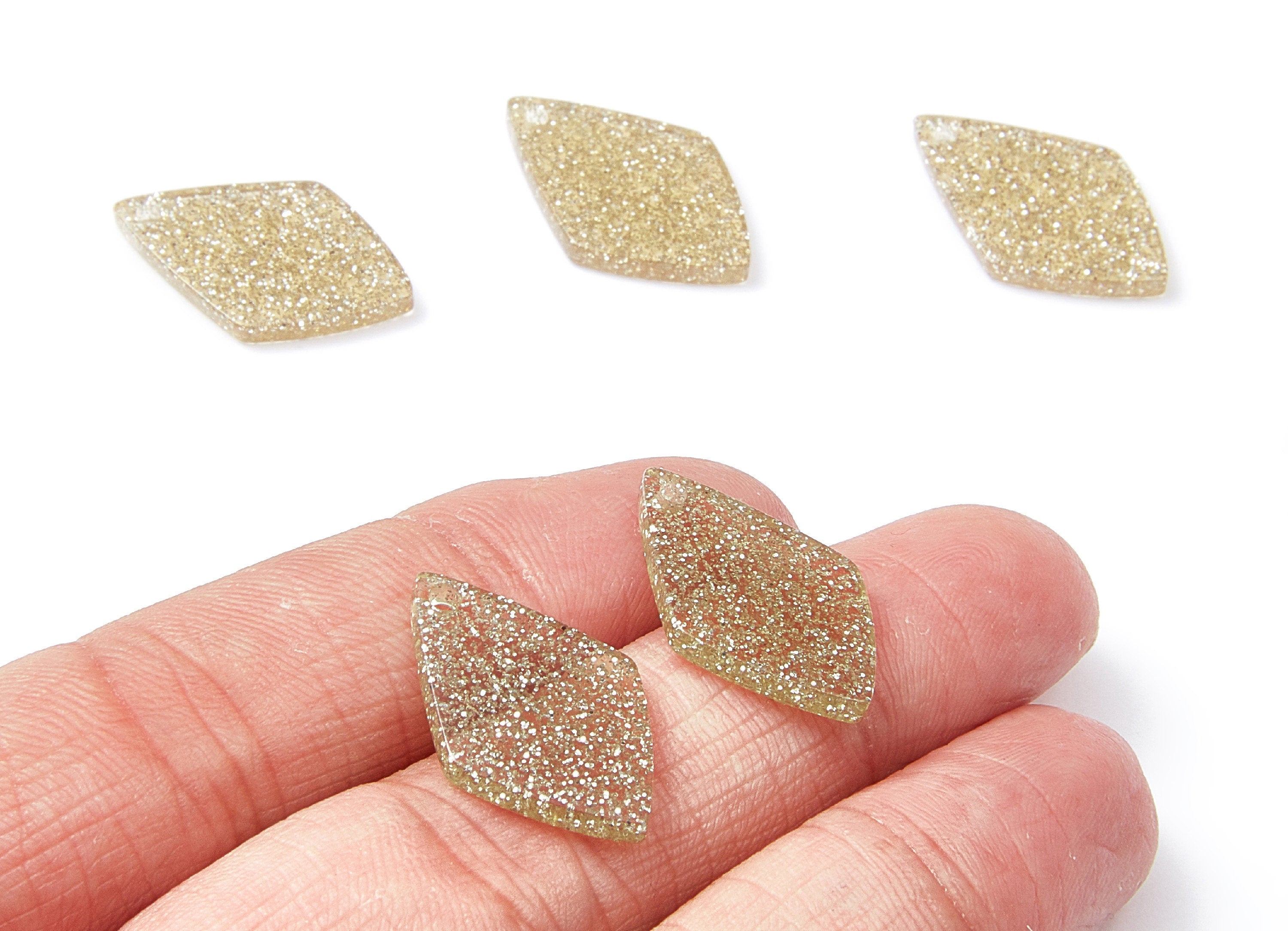 Acrylic Rhombus Earring Charms - Rhombus Pendant - Earring Finding - Jewelry Supplies - Color Code: A98 - 23,49x14,95x2,39mm - AC1304B - DOMEDBAZAAR