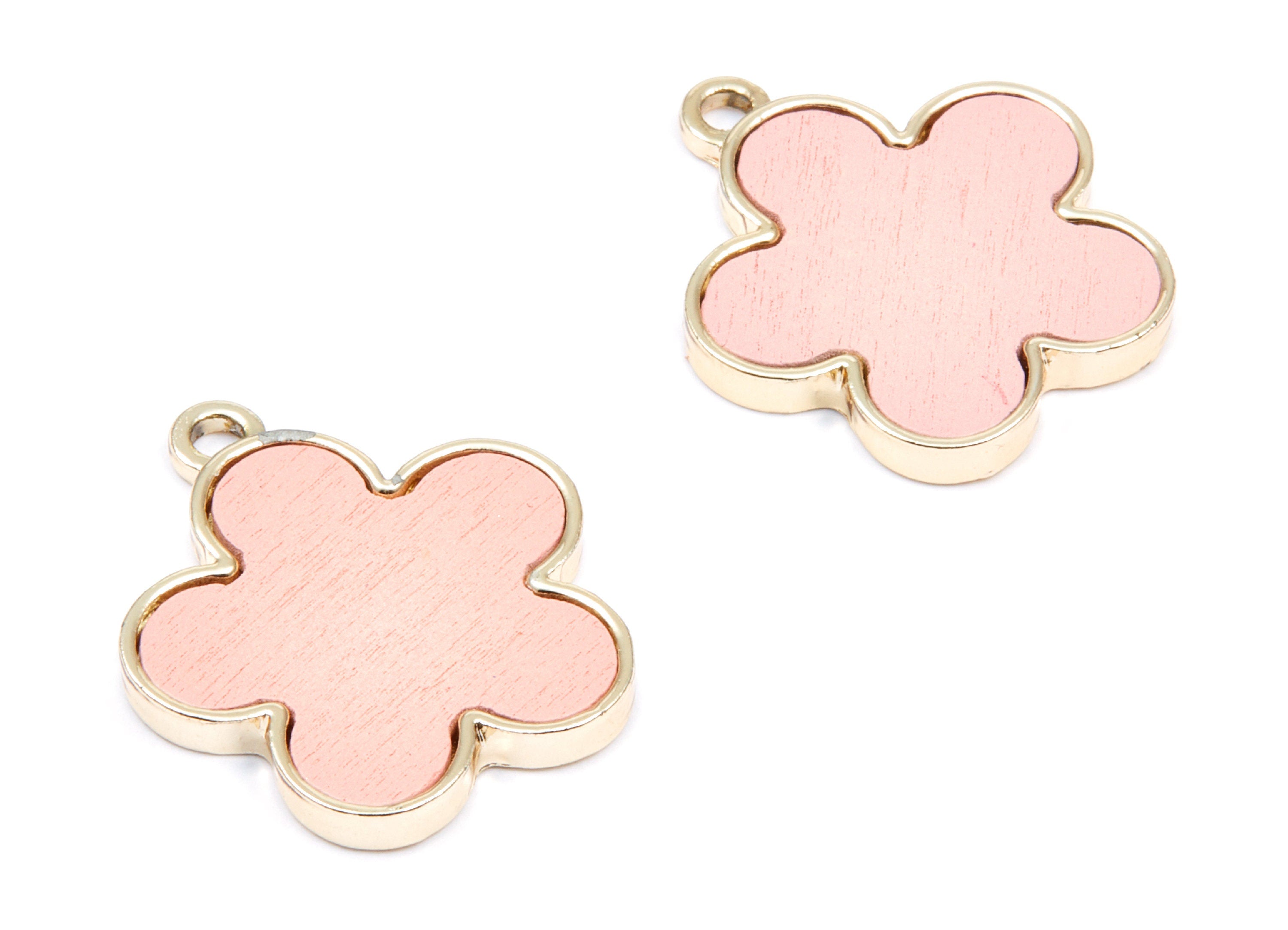 Flower Shaped Charms- Zinc Alloy Earring Findings - Gold Tone Connector - Alloy Pendant for Necklace - 26,95x23,6x2,7mm - ZZ1242A - DOMEDBAZAAR