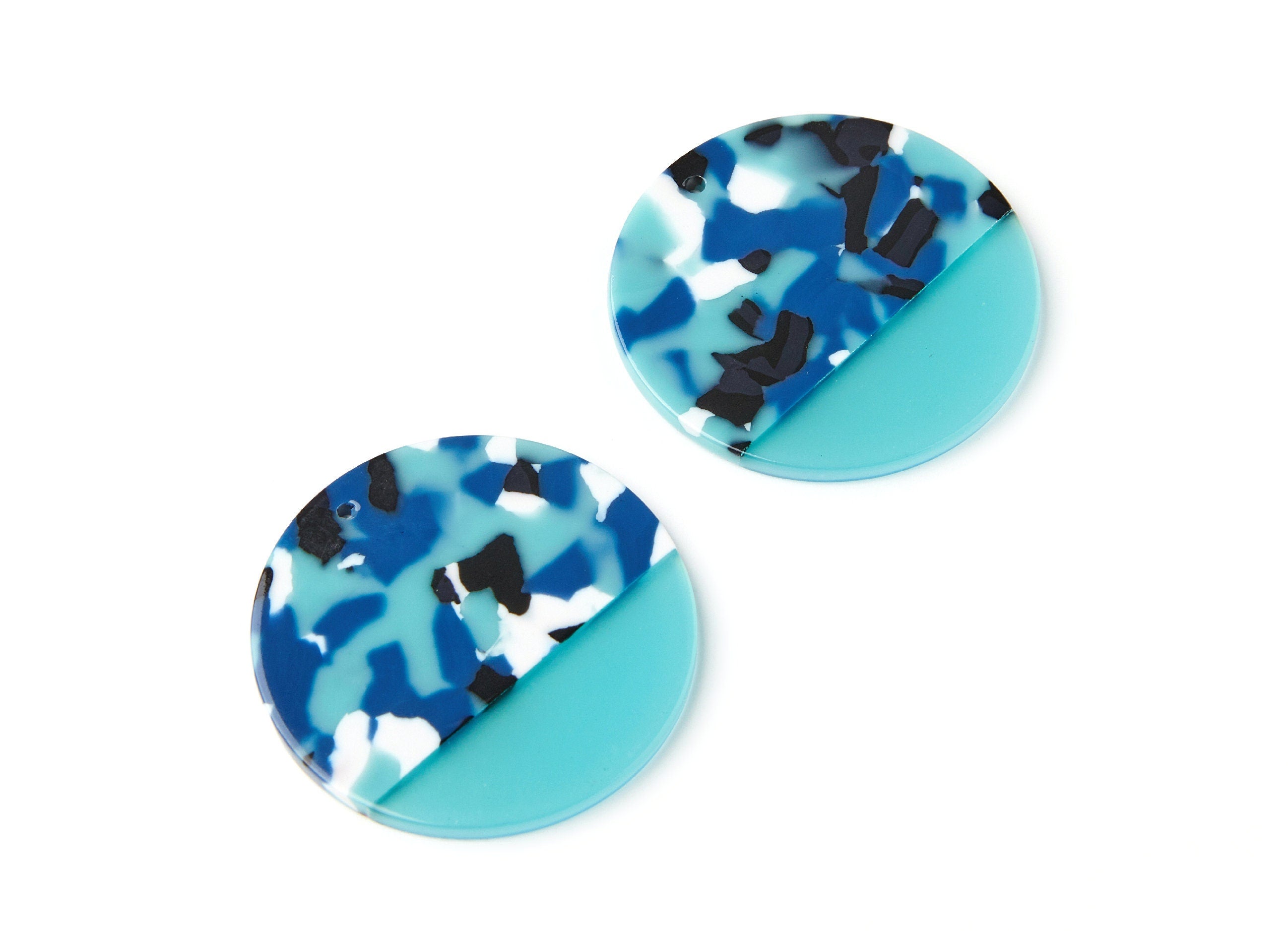 Acetate Coin Earring Charms - Coin Shaped Pendant - Earring Findings - Jewelry Supplies - Color Code: A16 -40x40x2.7mm - AC1235C - DOMEDBAZAAR
