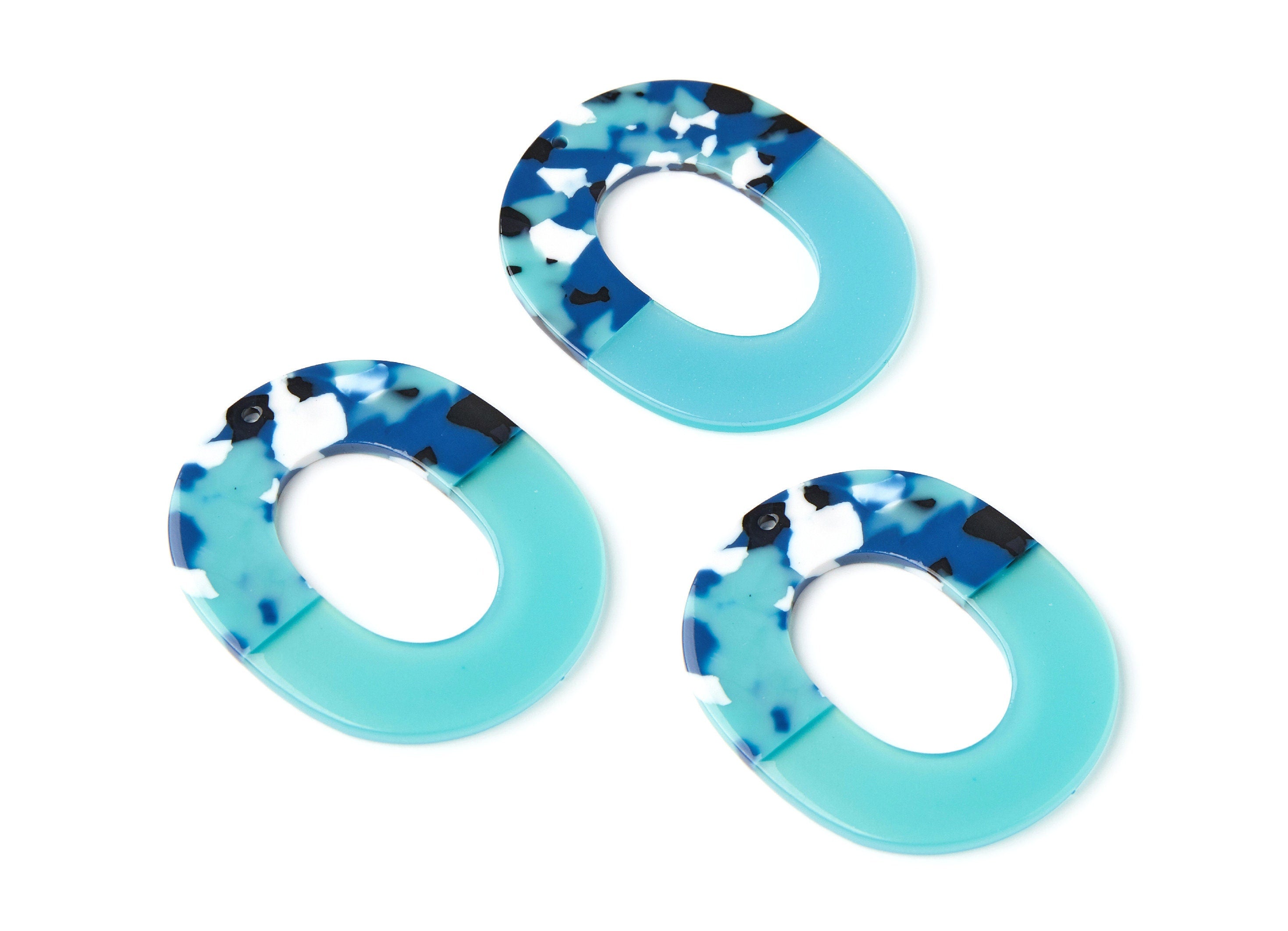 Acetate Oval Charms - Oval Earrings and Pendant - Earring Findings - Jewelry Supplies - Color Code: A16 - 50.2x41.68x2.62mm - AC1236A - DOMEDBAZAAR