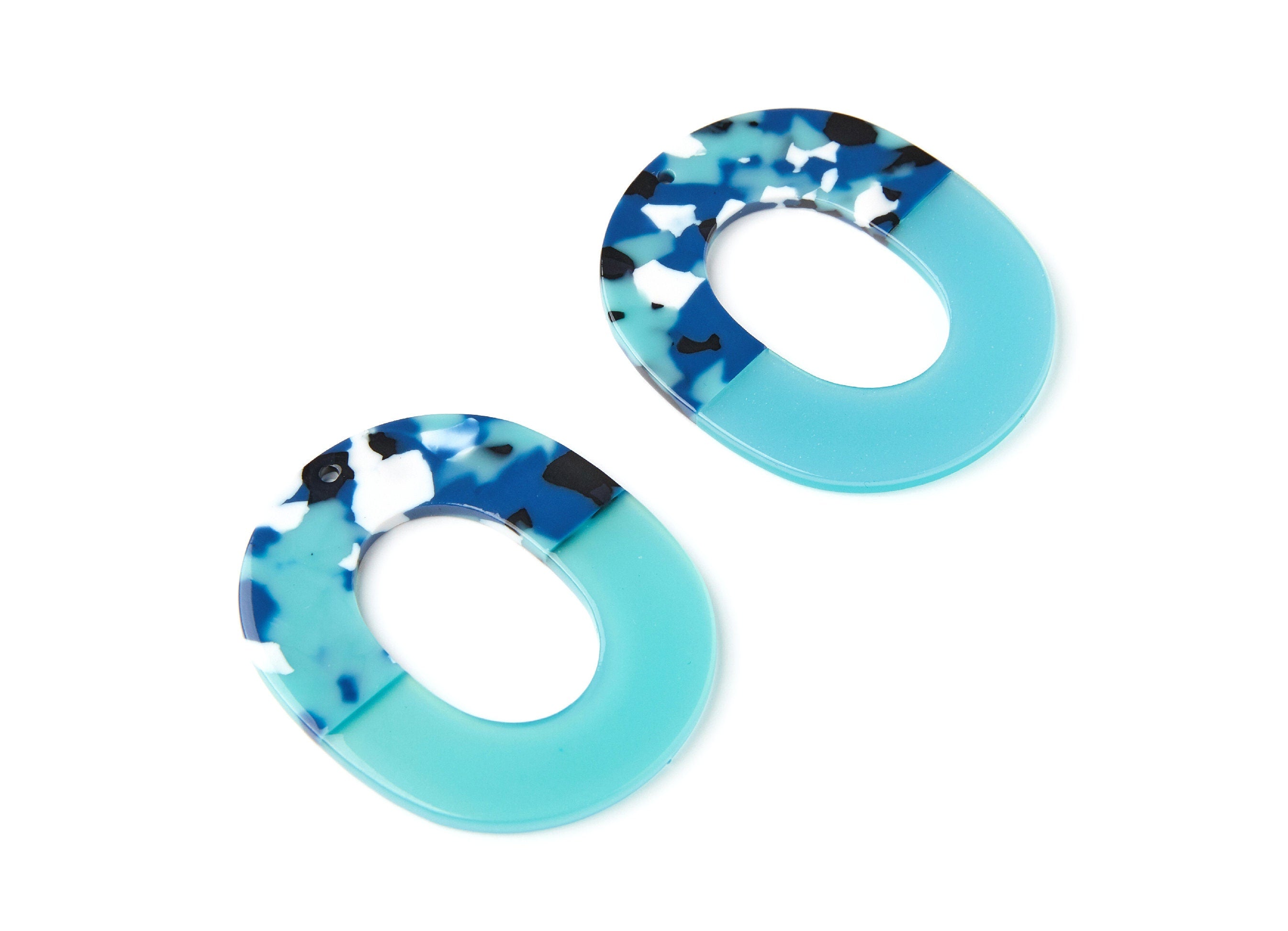 Acetate Oval Charms - Oval Earrings and Pendant - Earring Findings - Jewelry Supplies - Color Code: A16 - 50.2x41.68x2.62mm - AC1236A - DOMEDBAZAAR