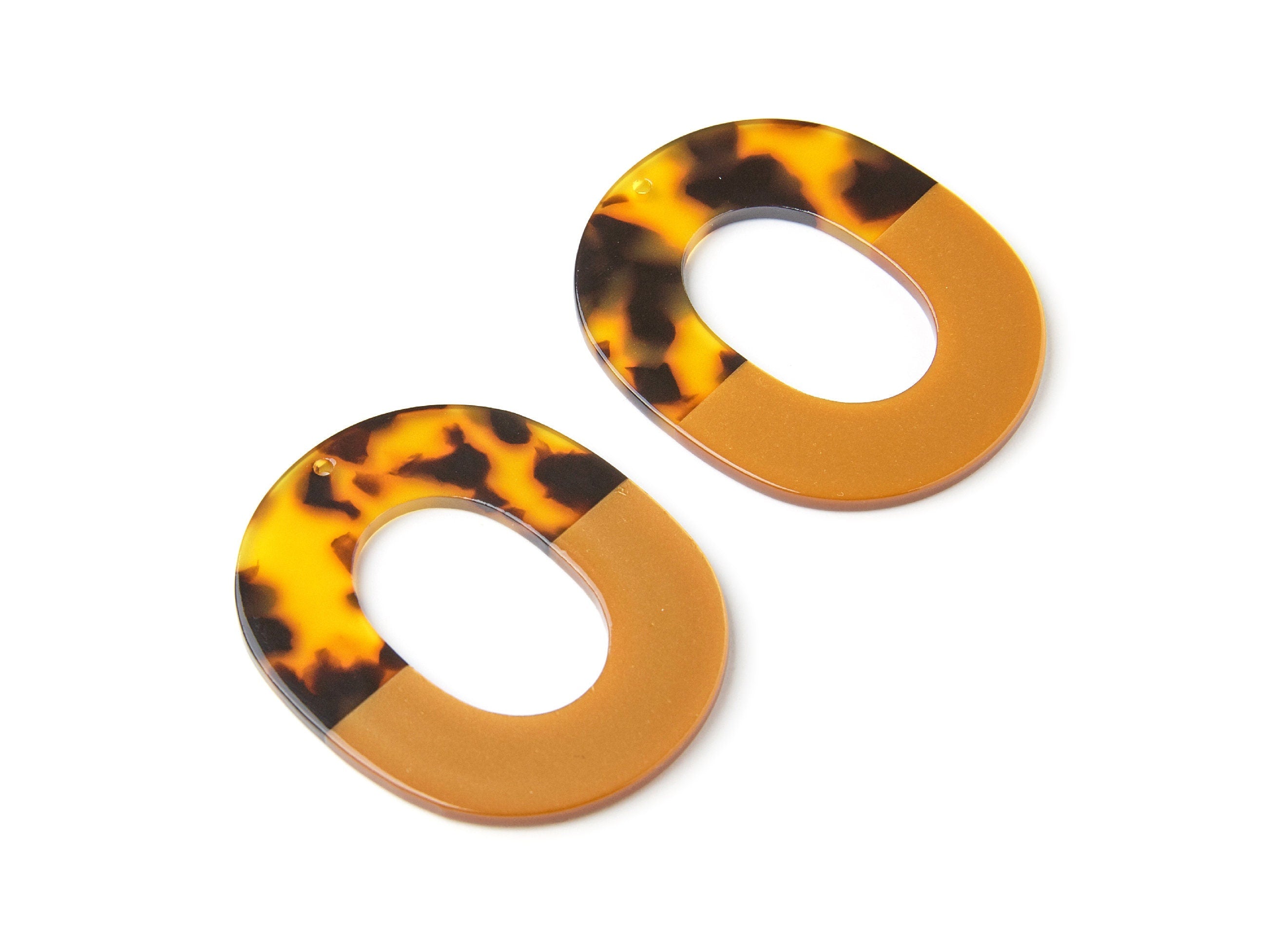 Acetate Oval Charms - Oval Earrings and Pendant - Earring Findings - Jewelry Supplies - Color Code: A02 - 50.2x41.68x2.62mm - AC1236B - DOMEDBAZAAR