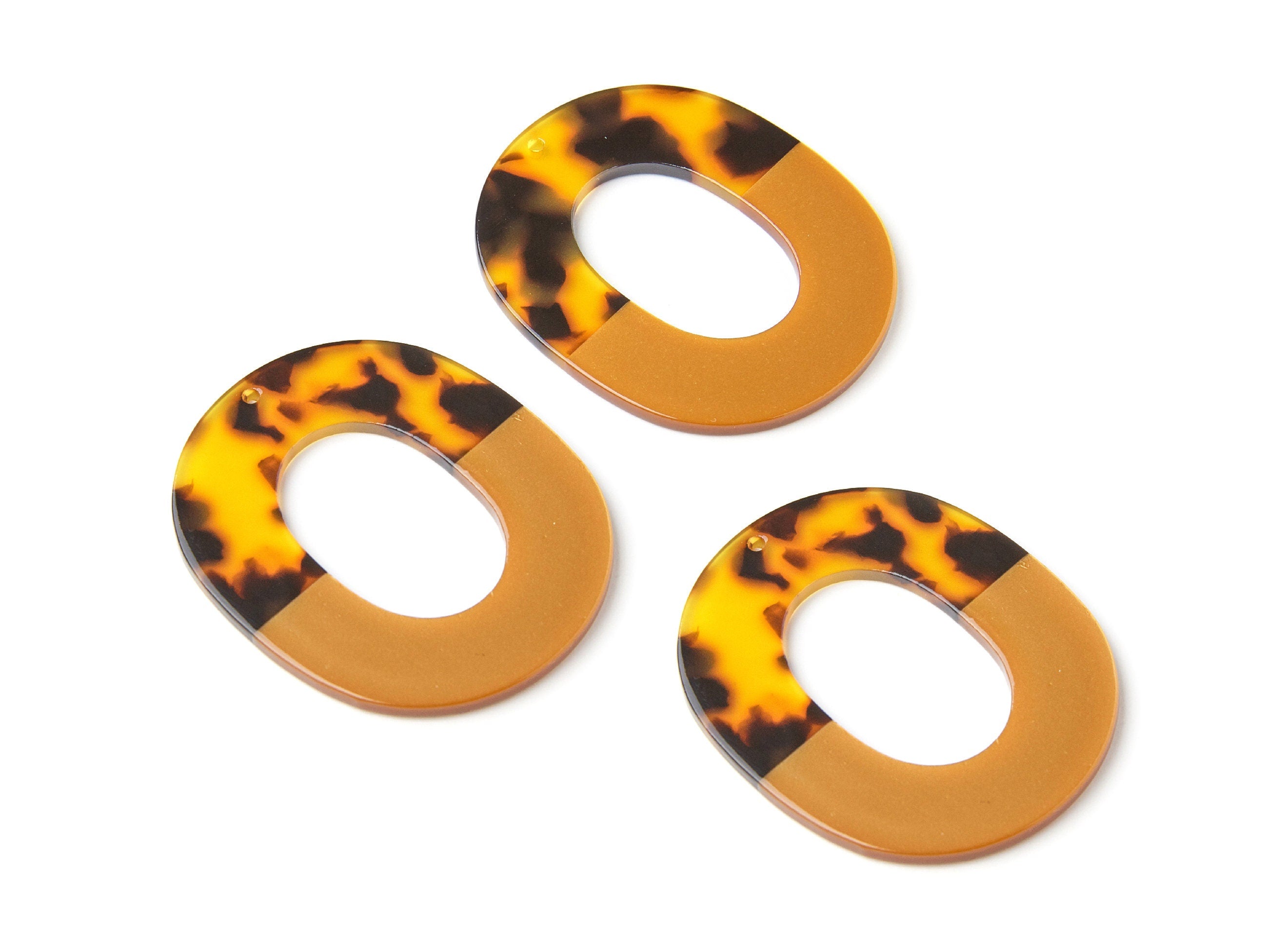 Acetate Oval Charms - Oval Earrings and Pendant - Earring Findings - Jewelry Supplies - Color Code: A02 - 50.2x41.68x2.62mm - AC1236B - DOMEDBAZAAR
