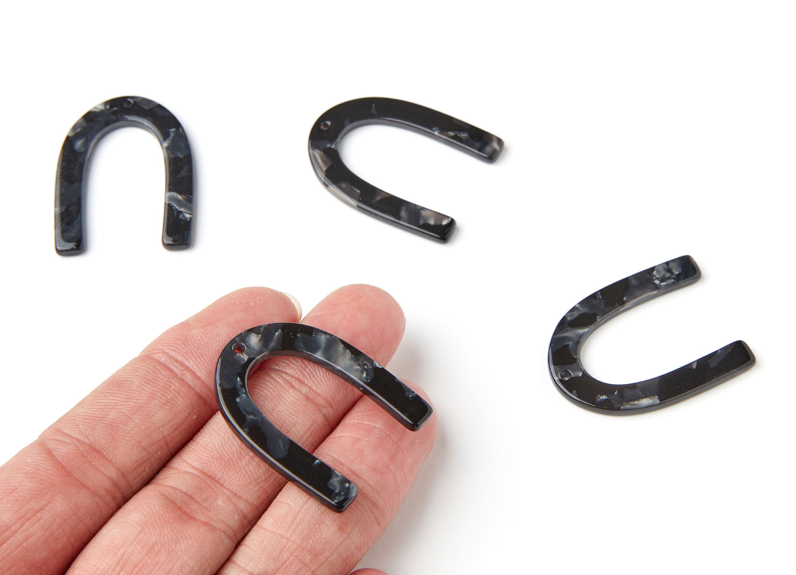 Acetate U Charm - U Earring and Pendant - Earring Findings - Jewelry Supplys - Color Code: A48 - 34.61x26.25x2.55mm - AC1114ZA - DOMEDBAZAAR