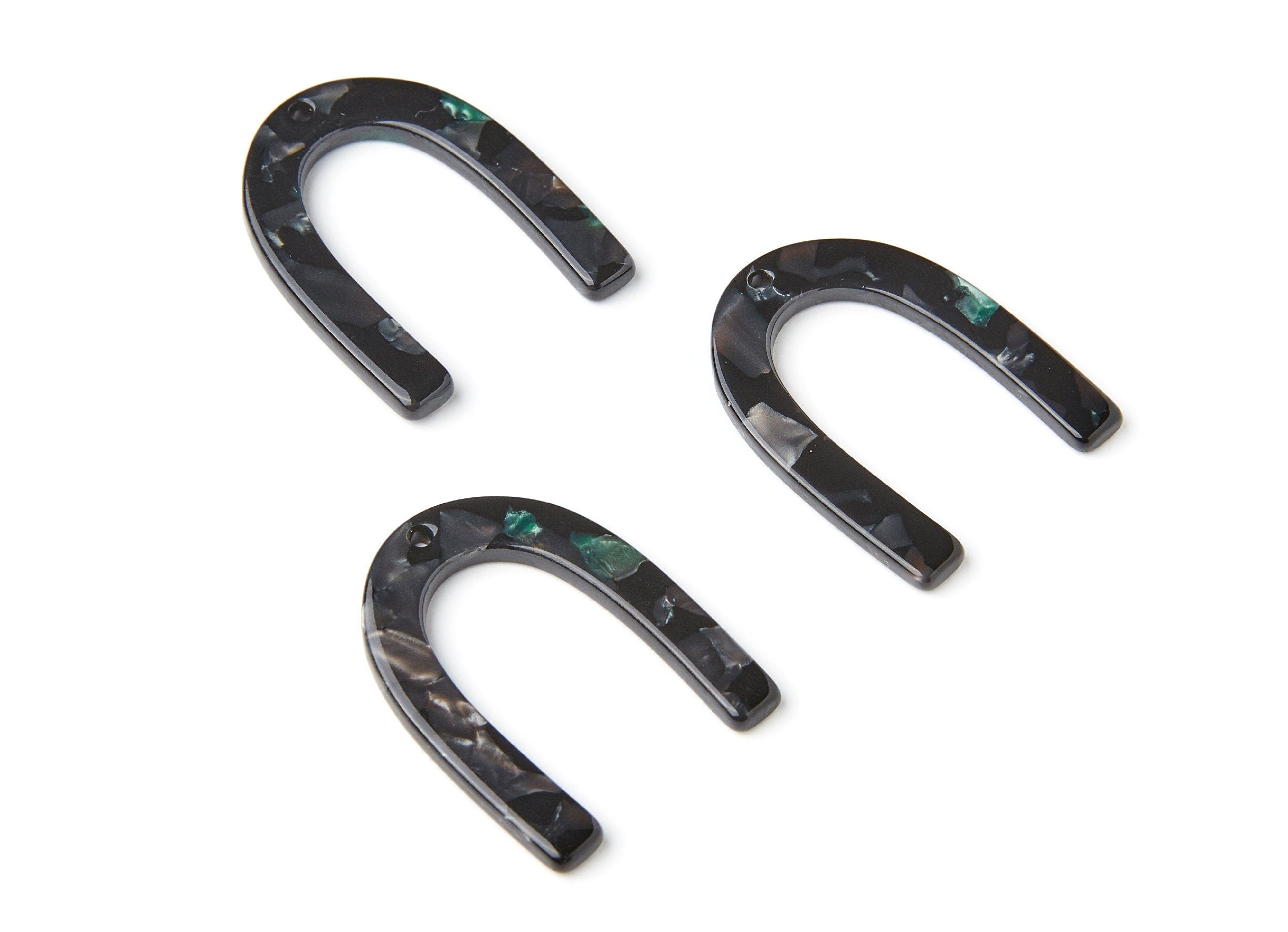 Acetate U Charm - U Earring and Pendant - Earring Findings - Jewelry Supplys - Color Code: A49 - 34.61x26.25x2.55mm - AC1114ZB - DOMEDBAZAAR