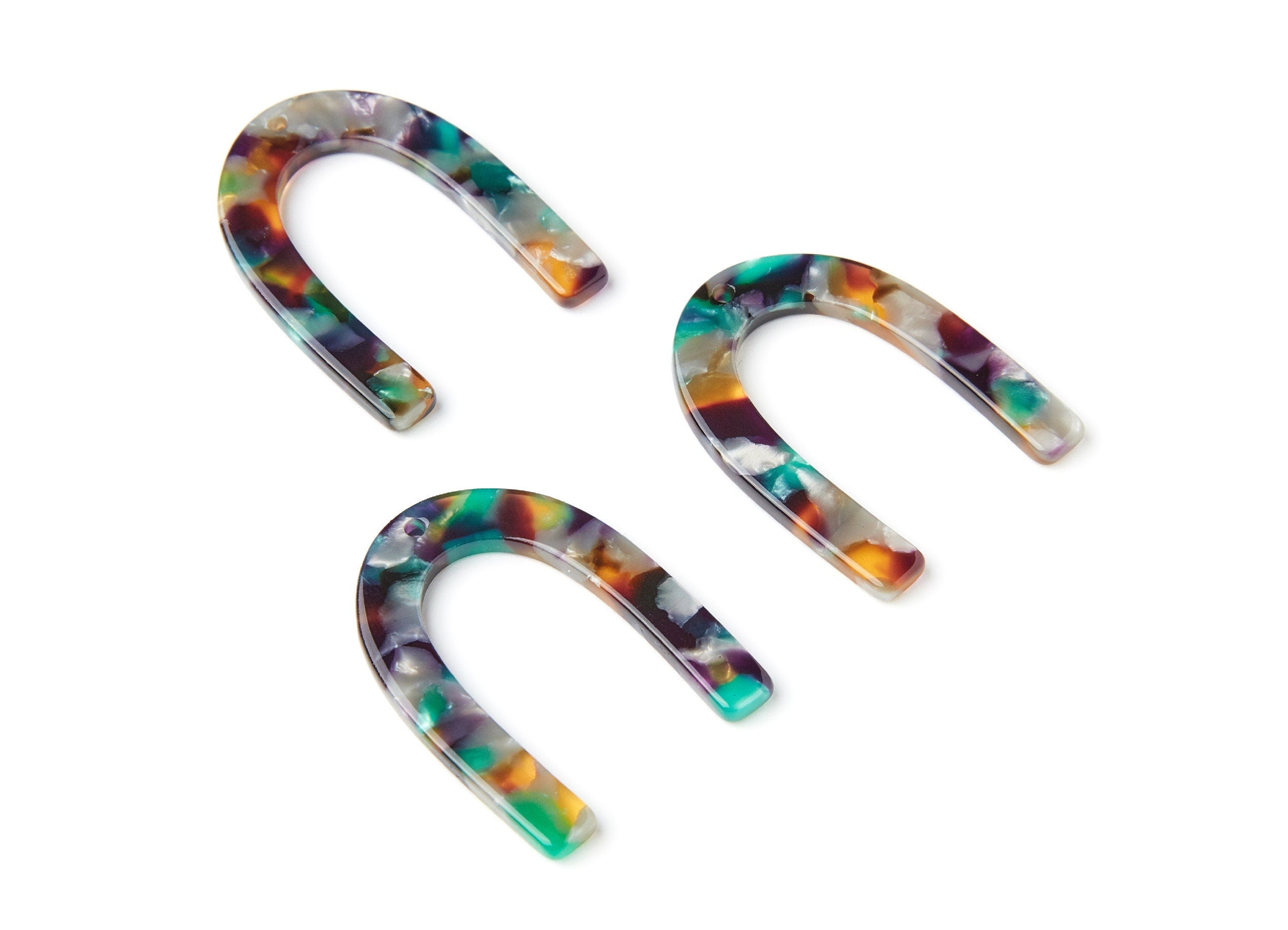 Acetate U Charm - U Earring and Pendant - Earring Findings - Jewelry Supplys - Color Code: A50 - 34.61x26.25x2.55mm - AC1114ZD - DOMEDBAZAAR